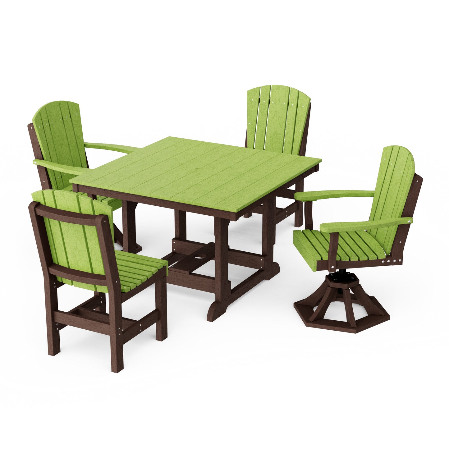 Heritage 5-Piece Dining Set with Swivel Chairs