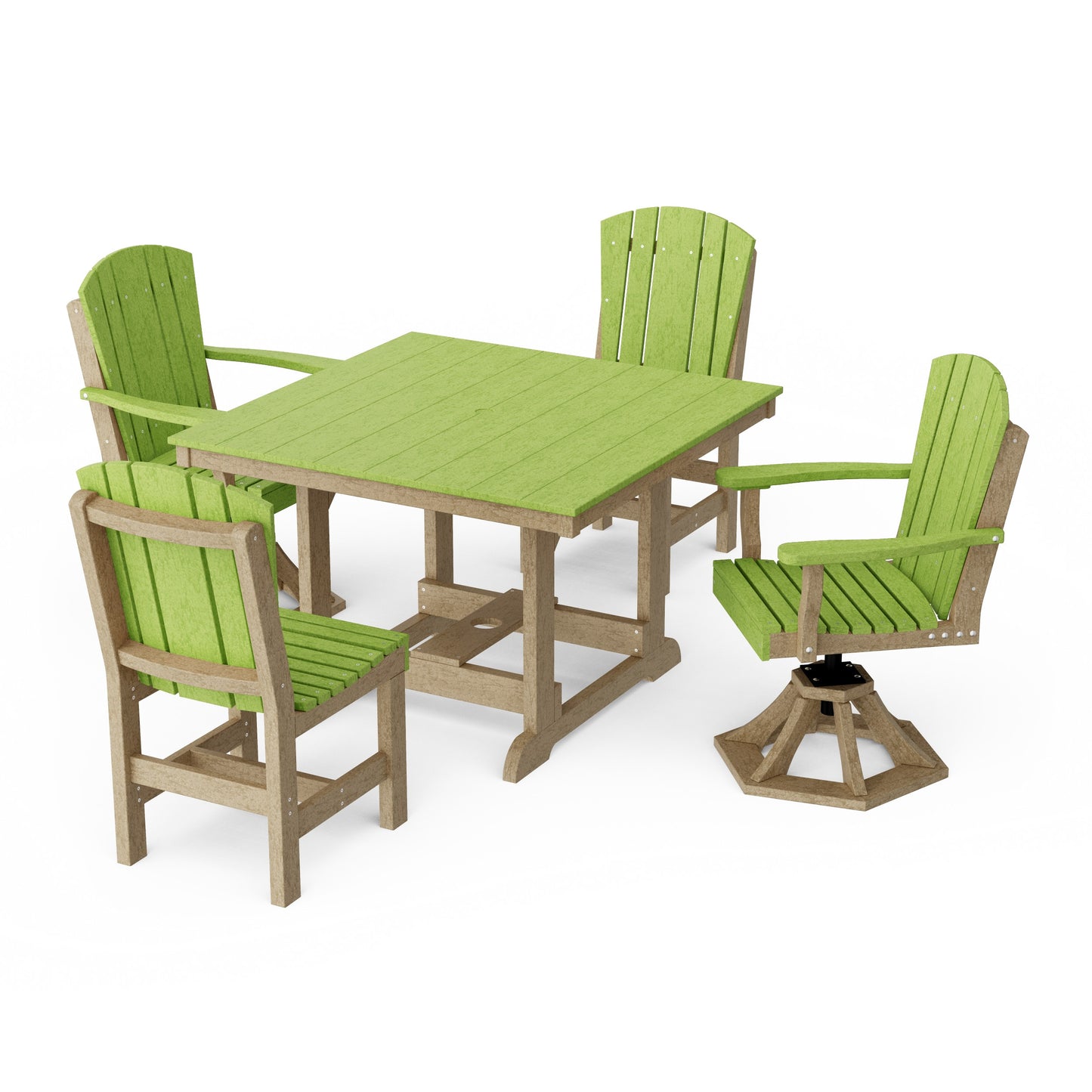 Heritage 5-Piece Dining Set with Swivel Chairs