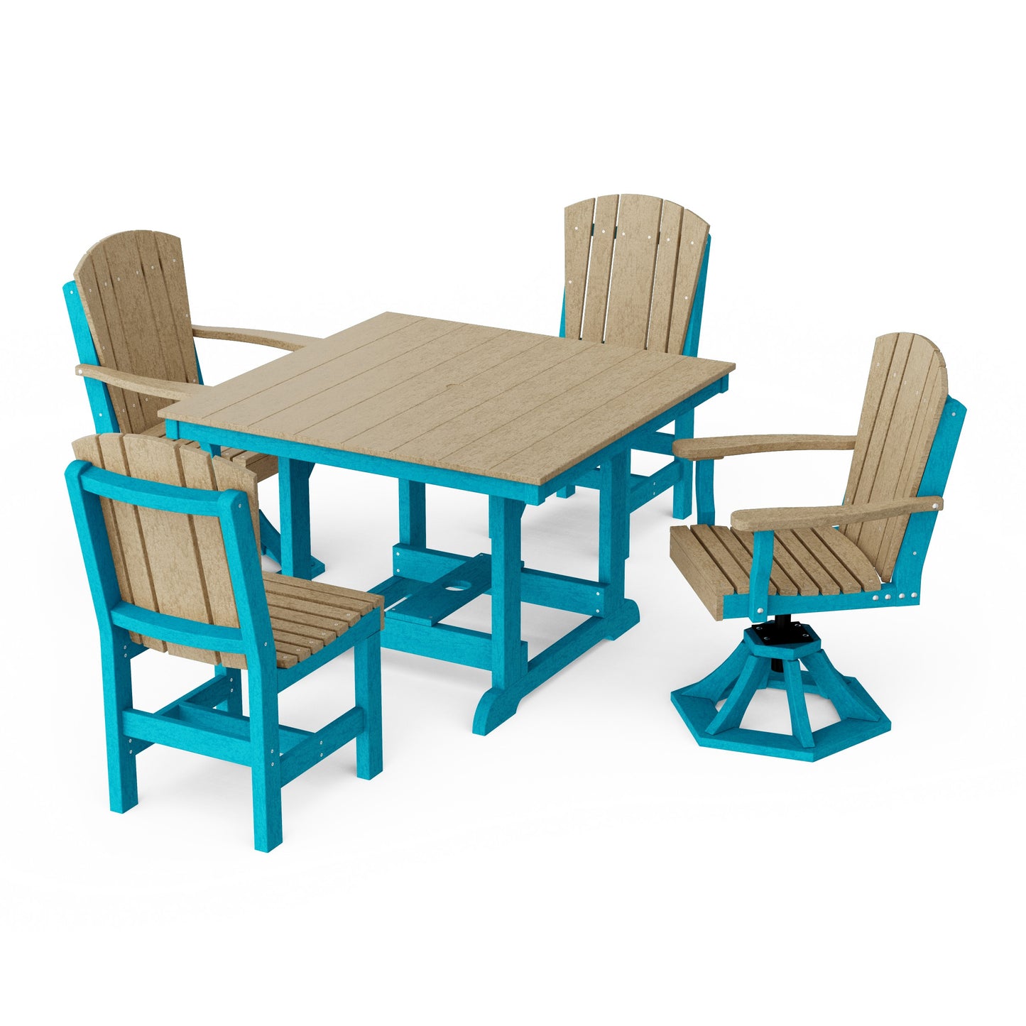 Heritage 5-Piece Dining Set with Swivel Chairs