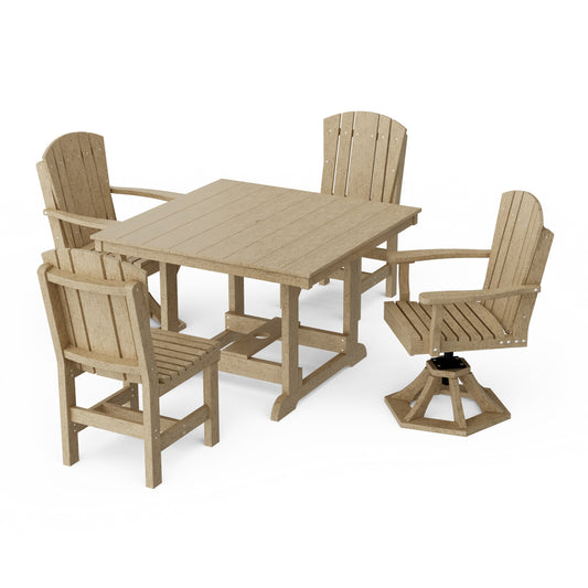 Heritage 5-Piece Dining Set with Swivel Chairs