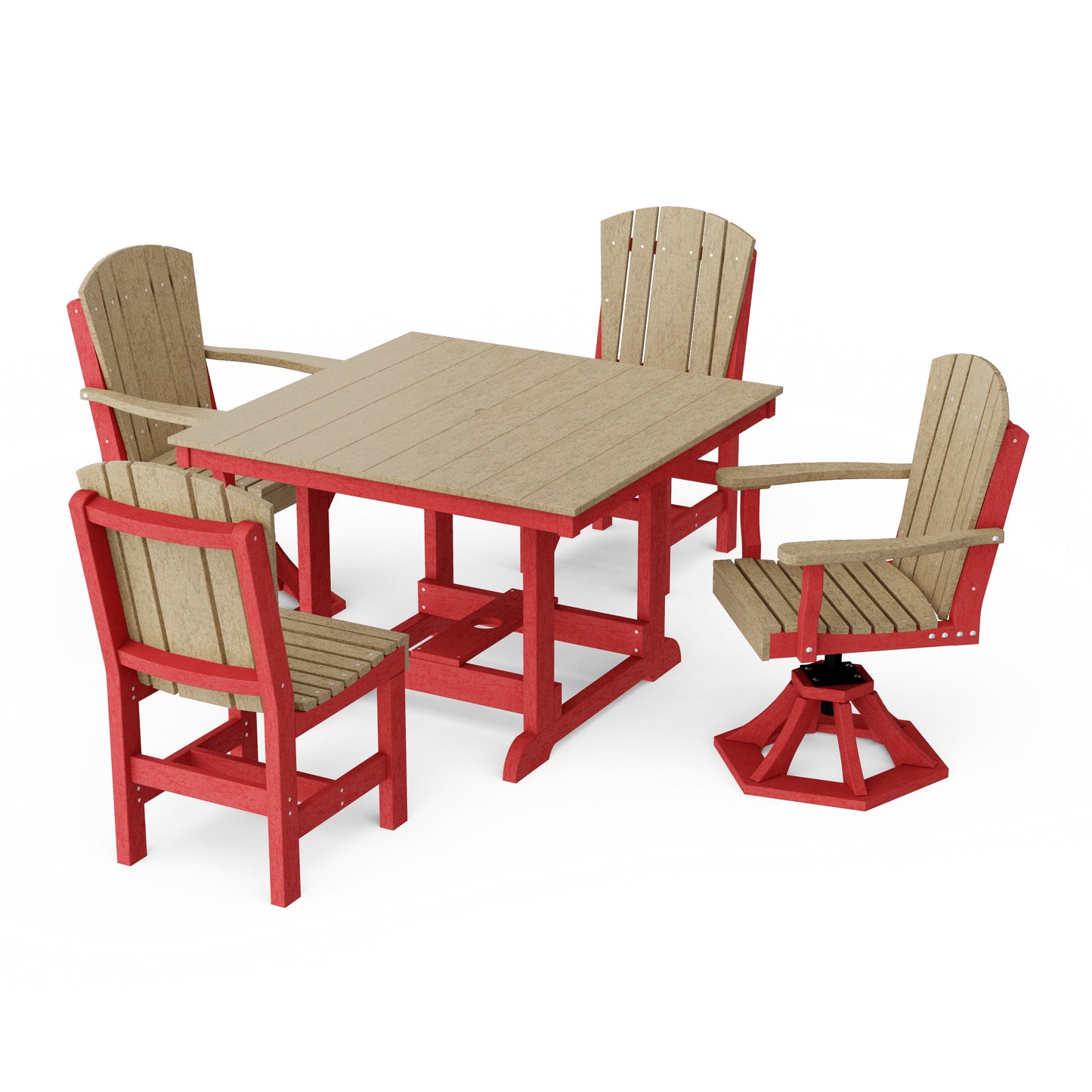 Heritage 5-Piece Dining Set with Swivel Chairs