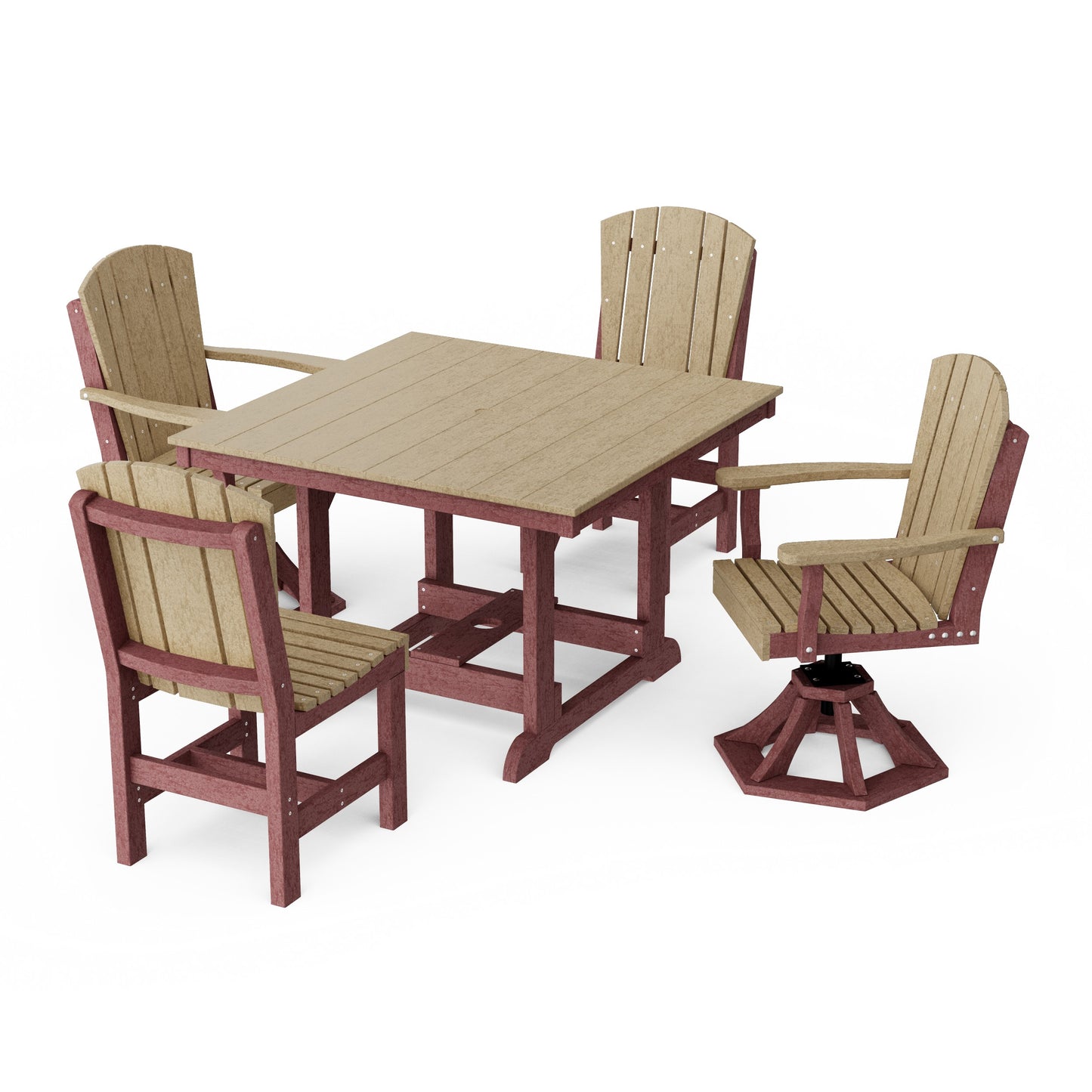 Heritage 5-Piece Dining Set with Swivel Chairs