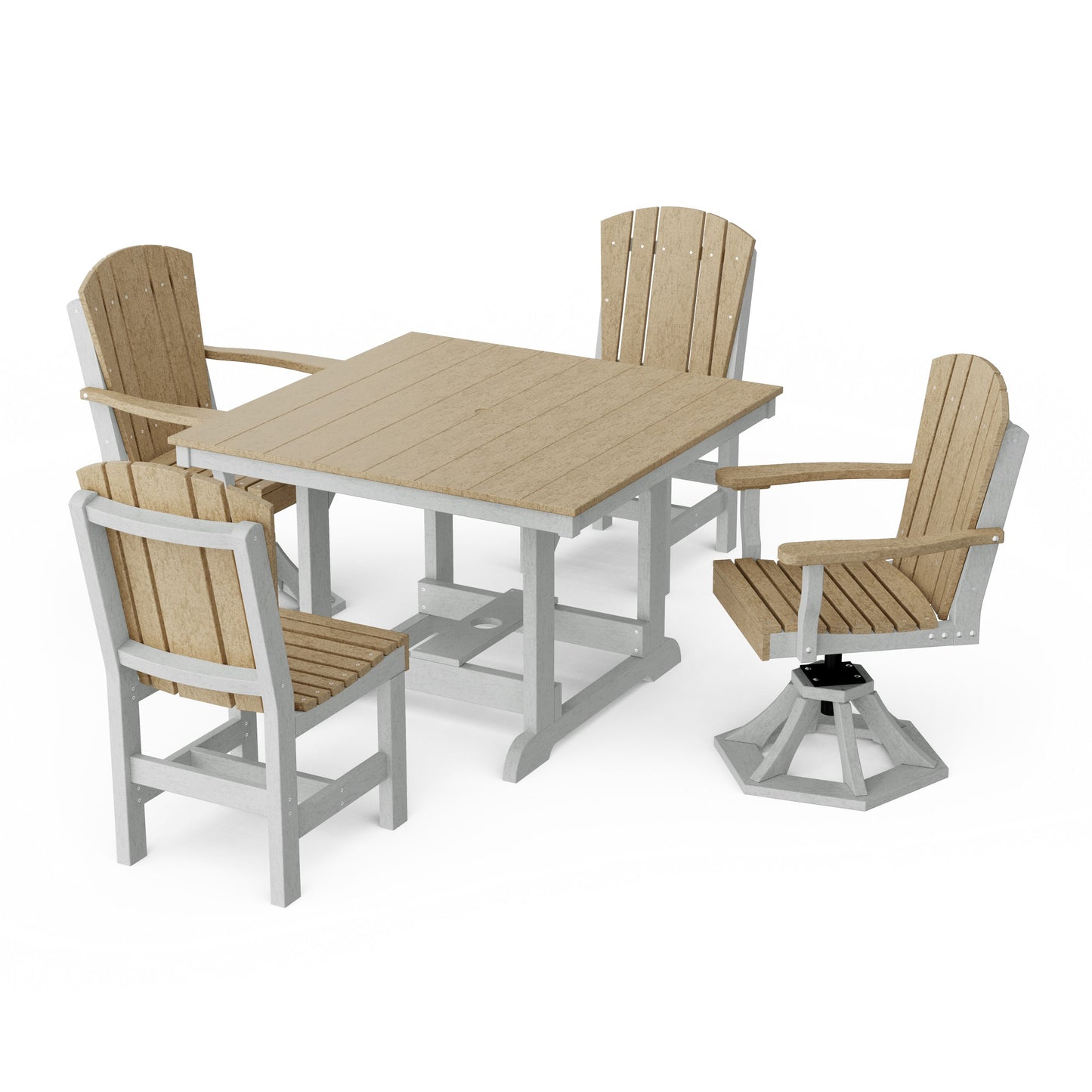 Heritage 5-Piece Dining Set with Swivel Chairs