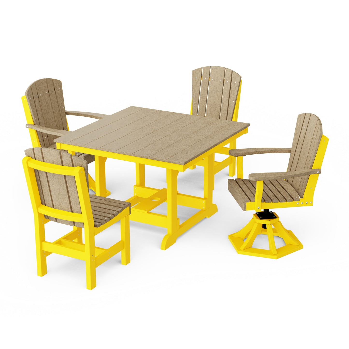 Heritage 5-Piece Dining Set with Swivel Chairs