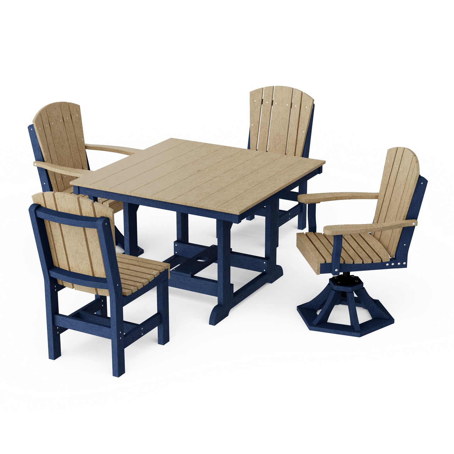 Heritage 5-Piece Dining Set with Swivel Chairs