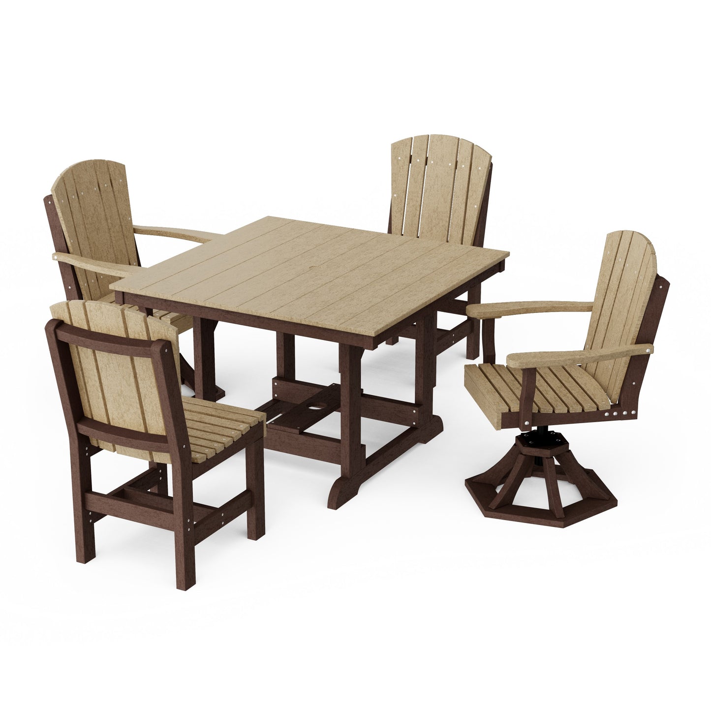 Heritage 5-Piece Dining Set with Swivel Chairs