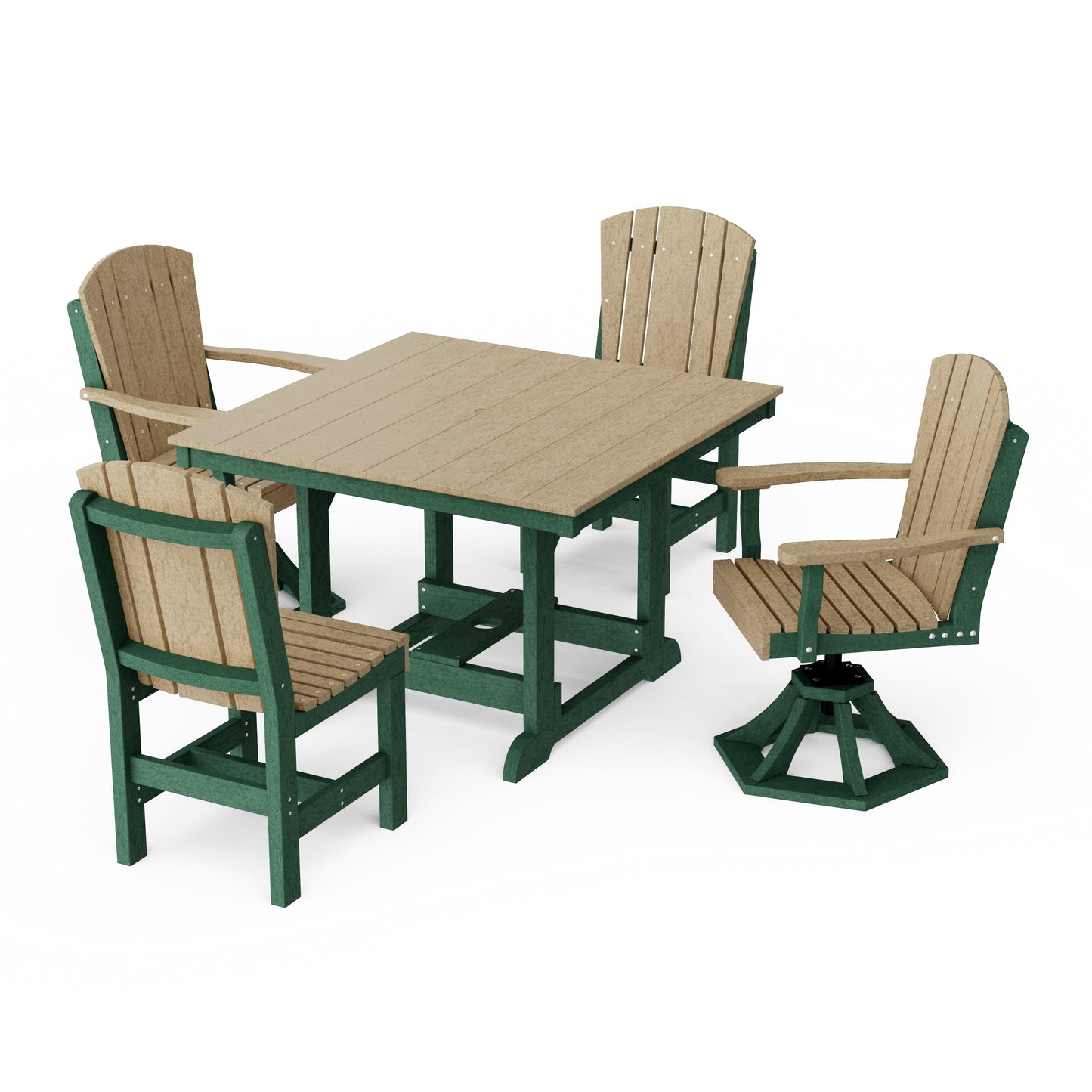 Heritage 5-Piece Dining Set with Swivel Chairs