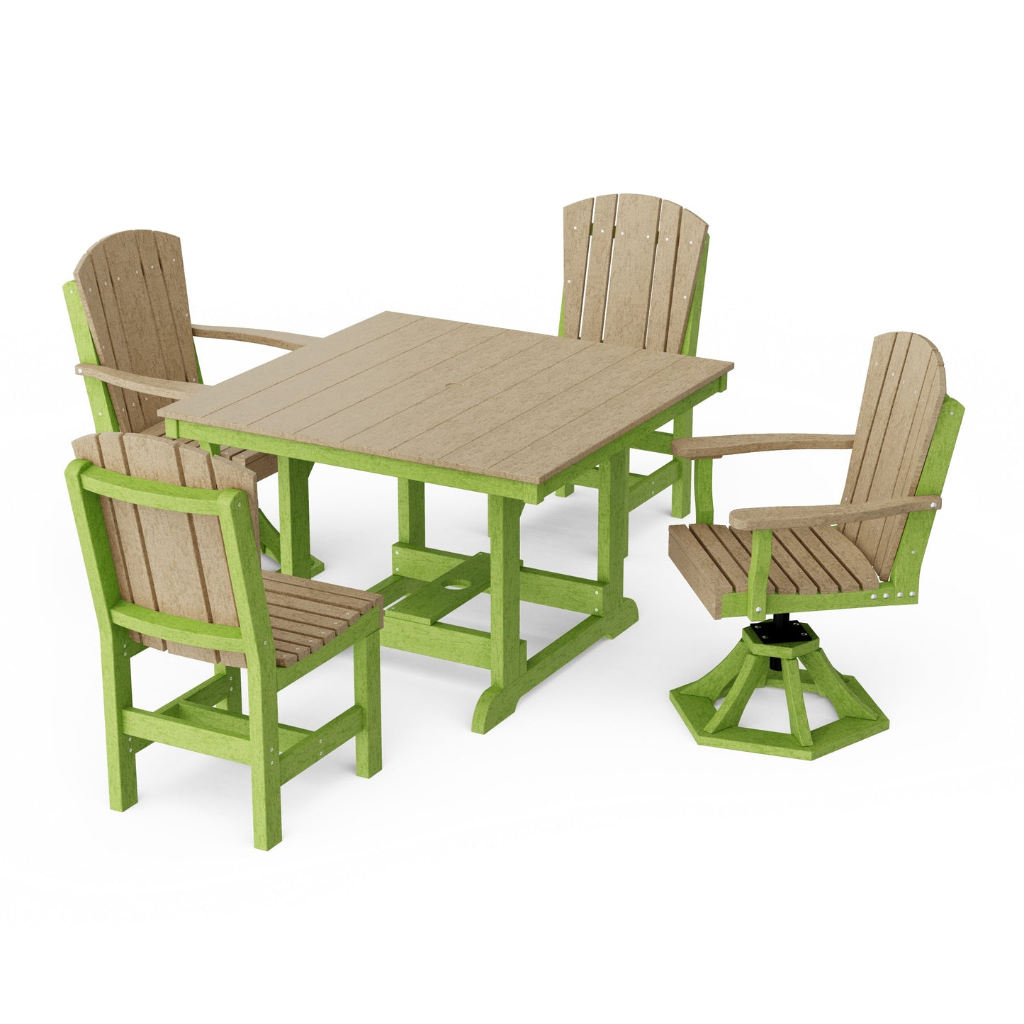 Heritage 5-Piece Dining Set with Swivel Chairs
