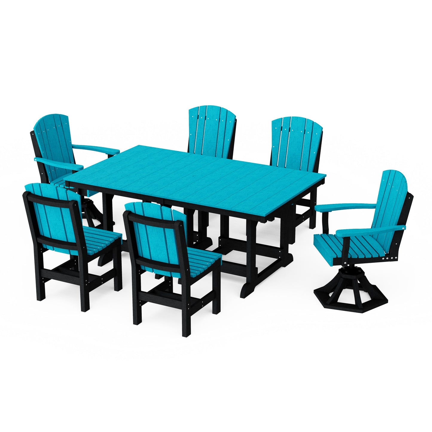 Heritage 7-Piece Dining Set with Swivel Chairs