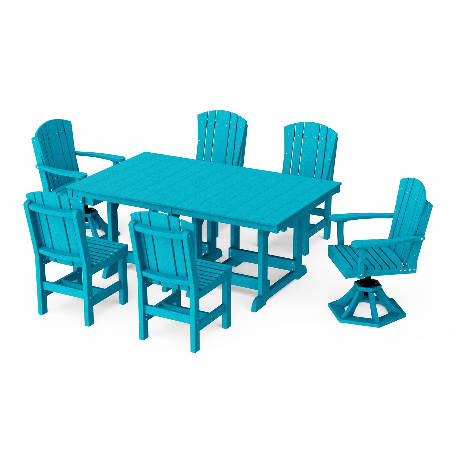 Heritage 7-Piece Dining Set with Swivel Chairs
