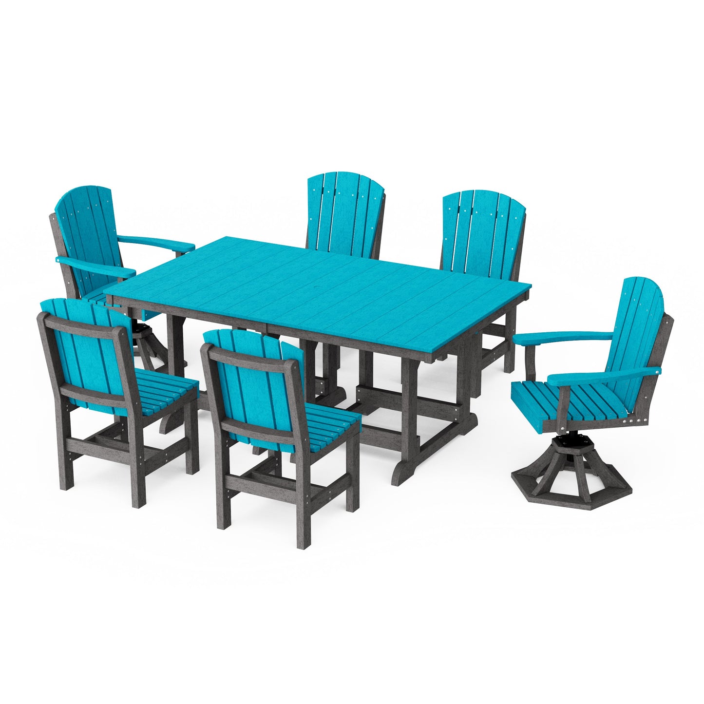 Heritage 7-Piece Dining Set with Swivel Chairs