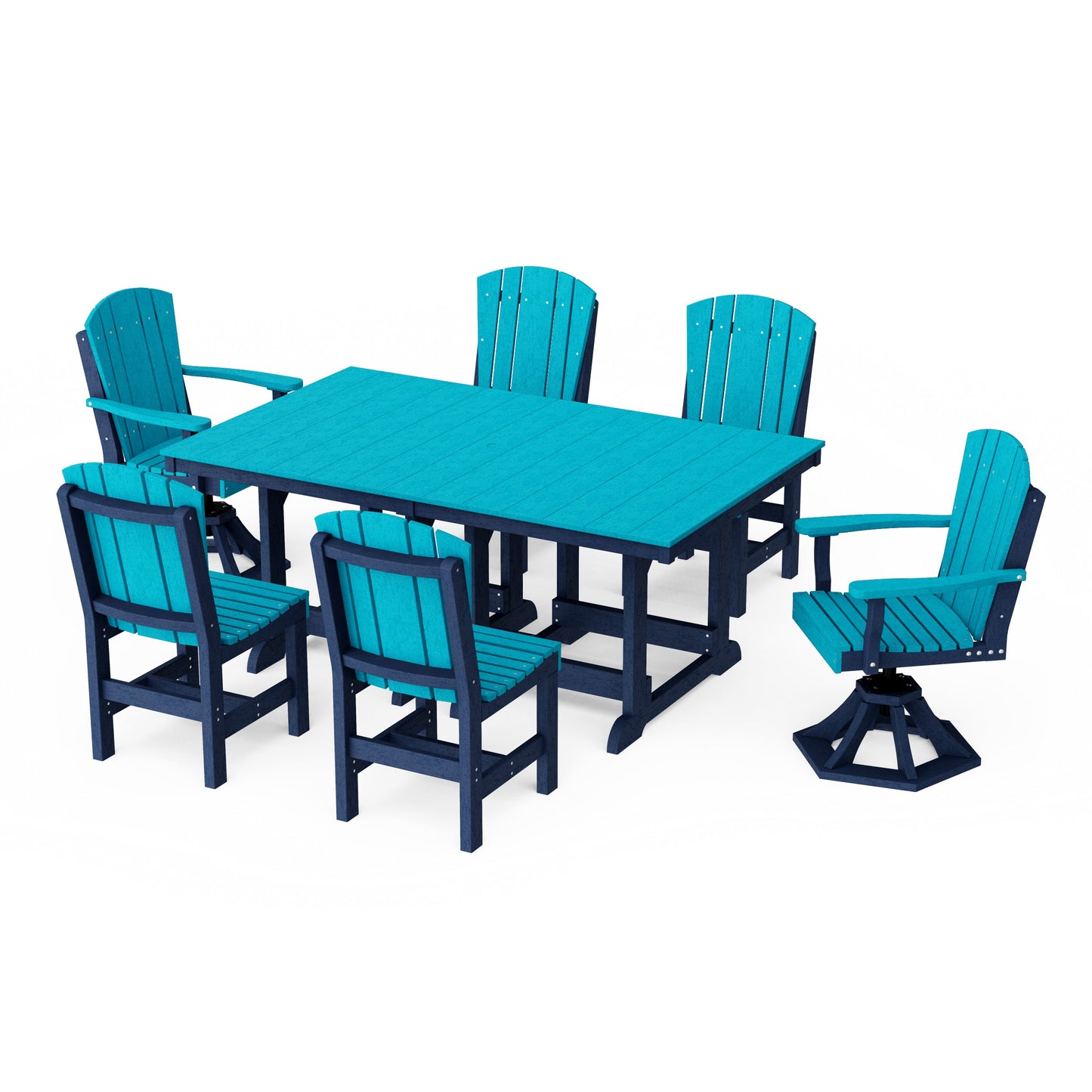 Heritage 7-Piece Dining Set with Swivel Chairs
