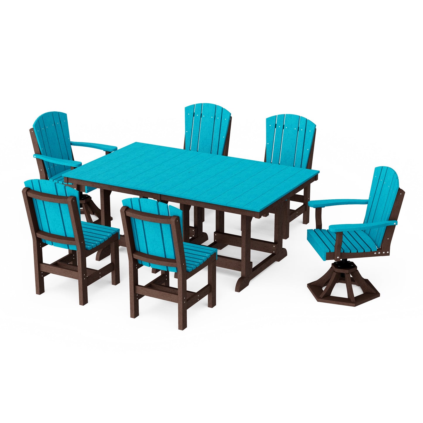 Heritage 7-Piece Dining Set with Swivel Chairs