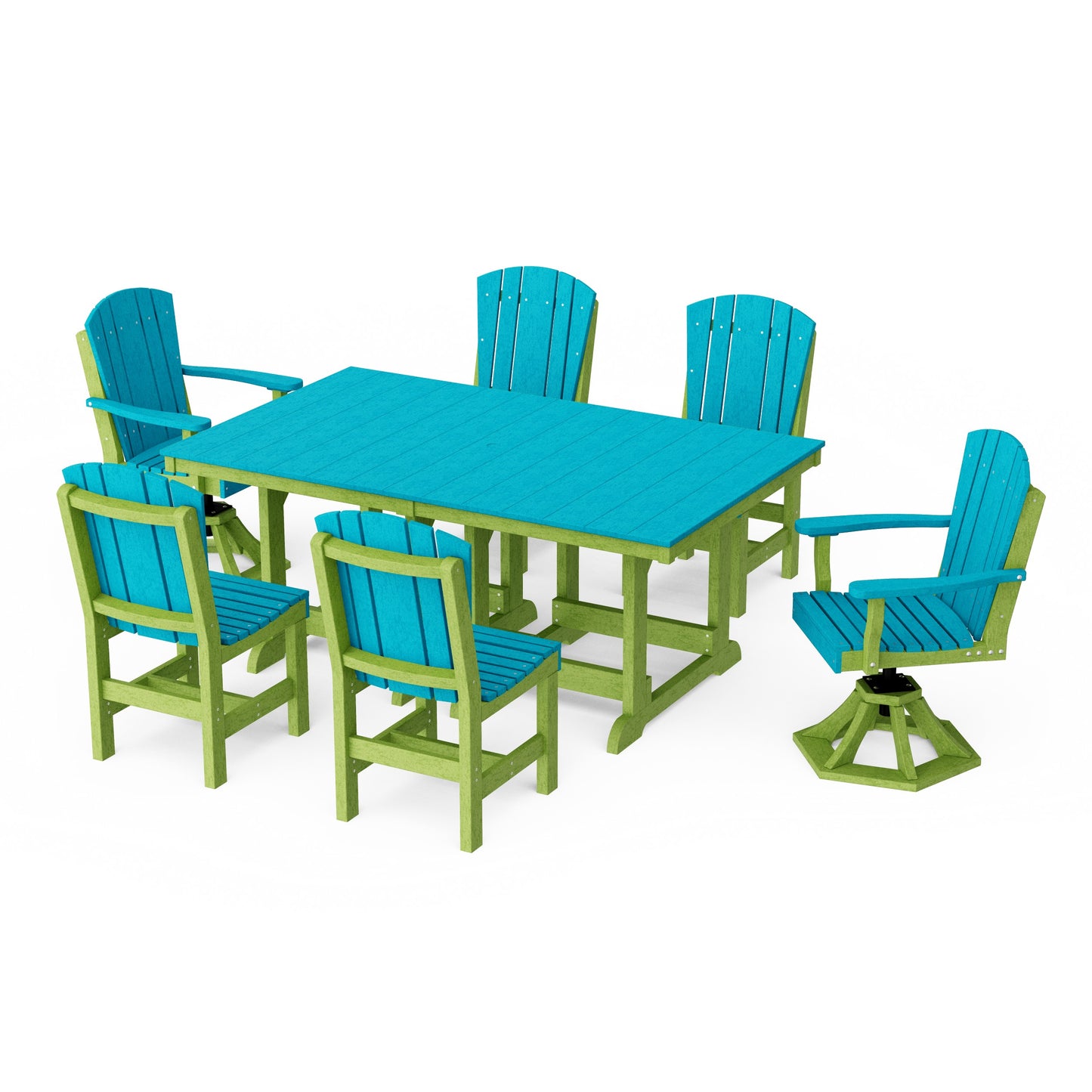 Heritage 7-Piece Dining Set with Swivel Chairs