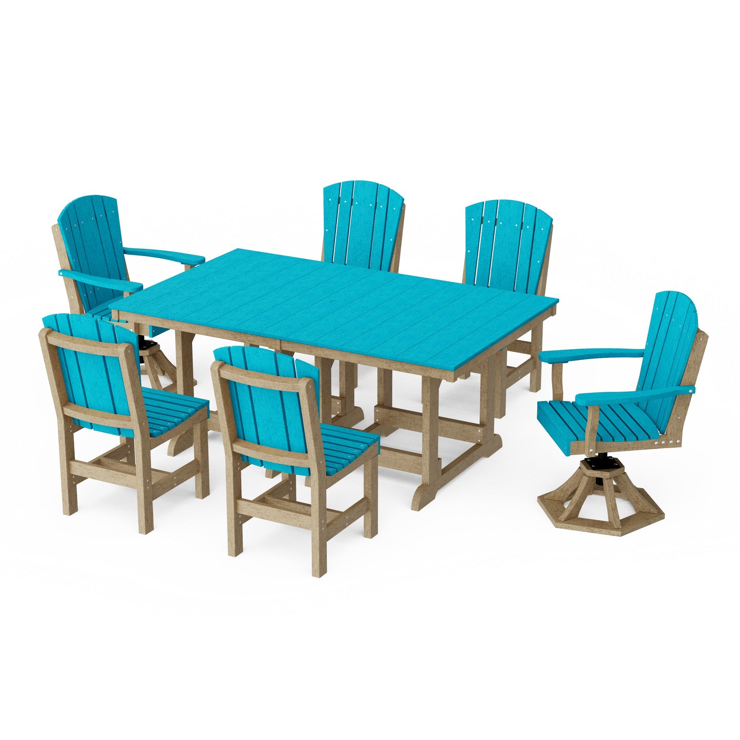 Heritage 7-Piece Dining Set with Swivel Chairs