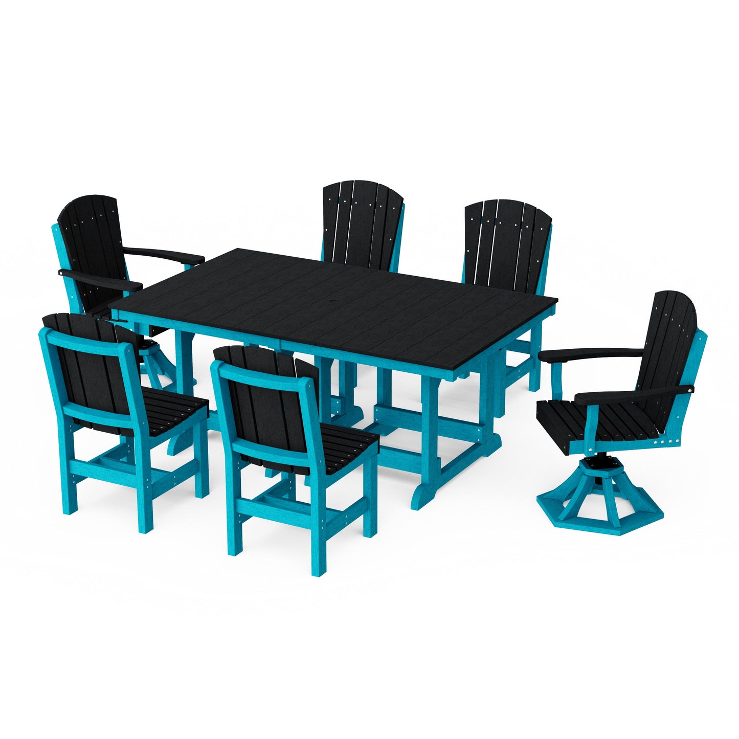 Heritage 7-Piece Dining Set with Swivel Chairs