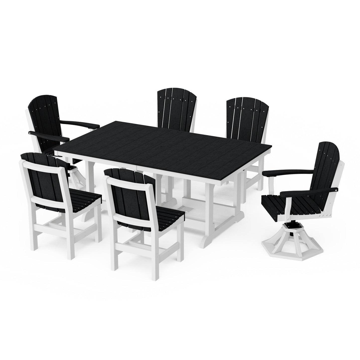 Heritage 7-Piece Dining Set with Swivel Chairs