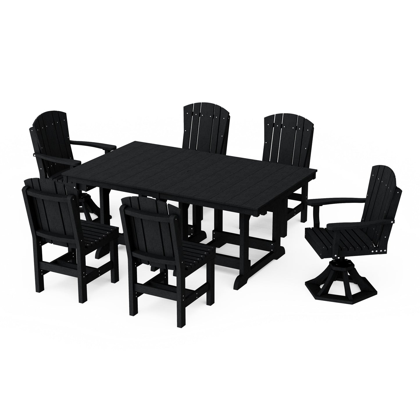 Heritage 7-Piece Dining Set with Swivel Chairs