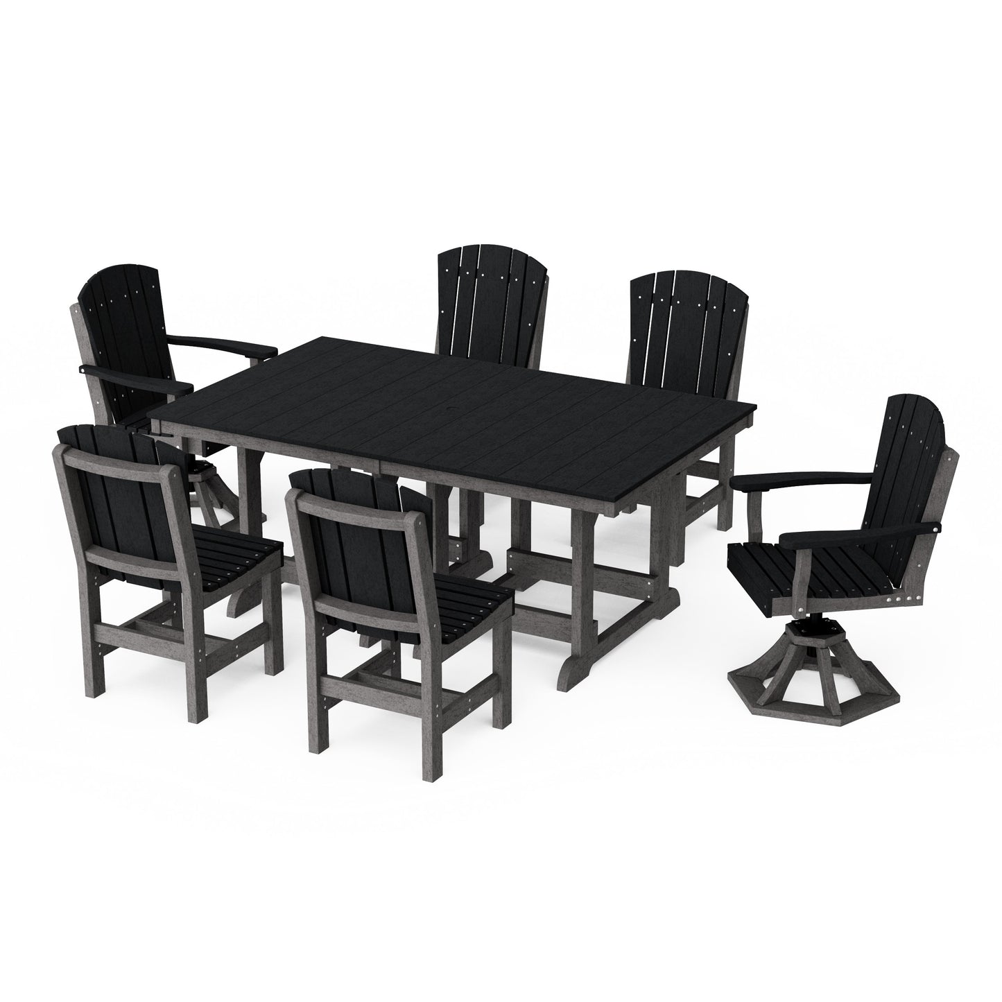 Heritage 7-Piece Dining Set with Swivel Chairs