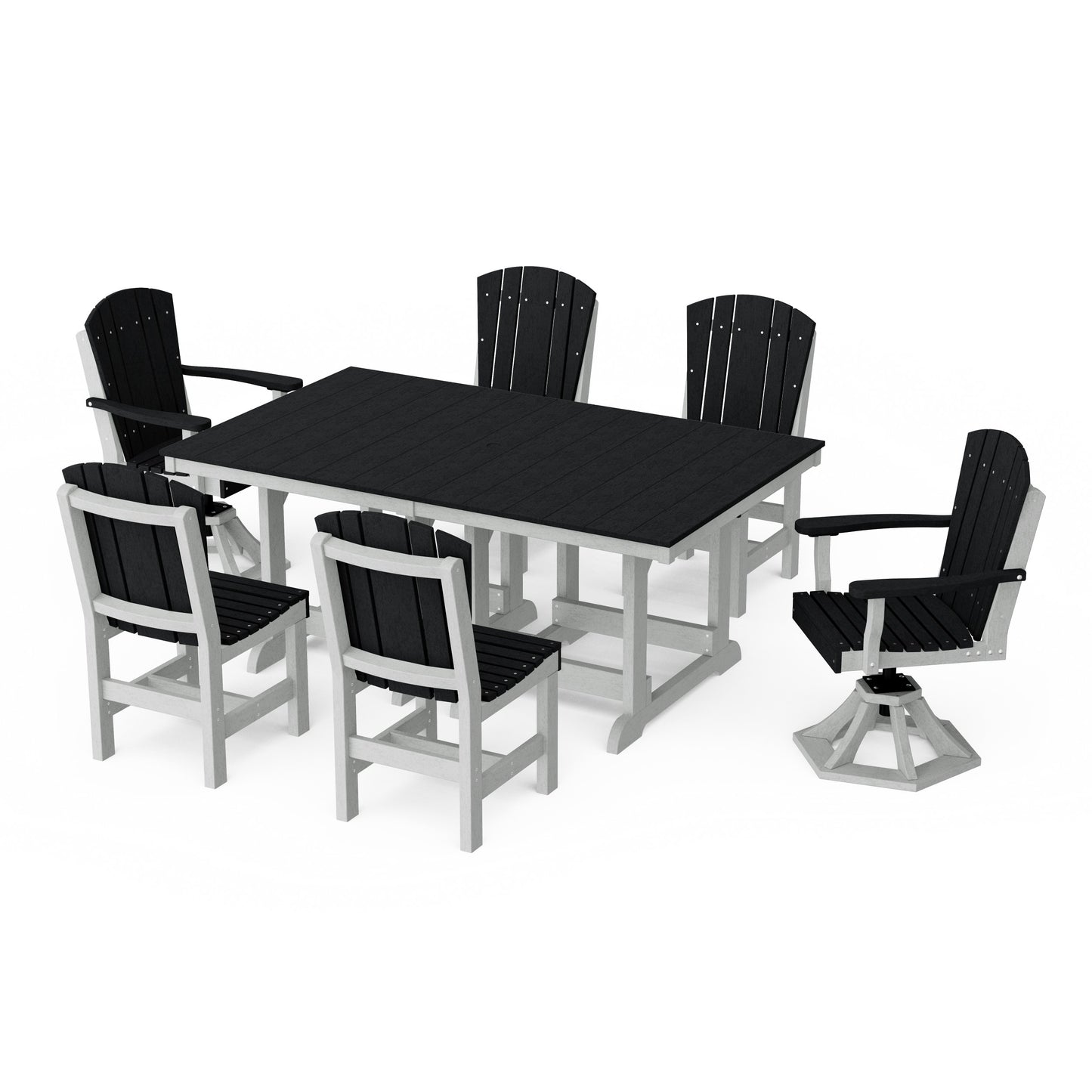 Heritage 7-Piece Dining Set with Swivel Chairs