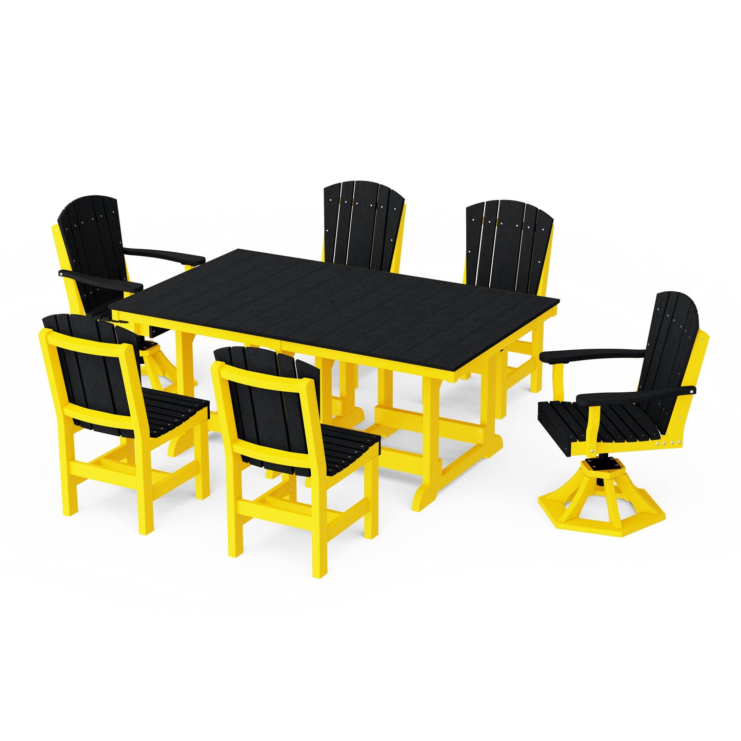 Heritage 7-Piece Dining Set with Swivel Chairs