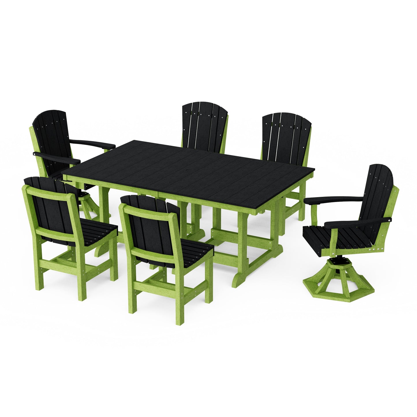 Heritage 7-Piece Dining Set with Swivel Chairs