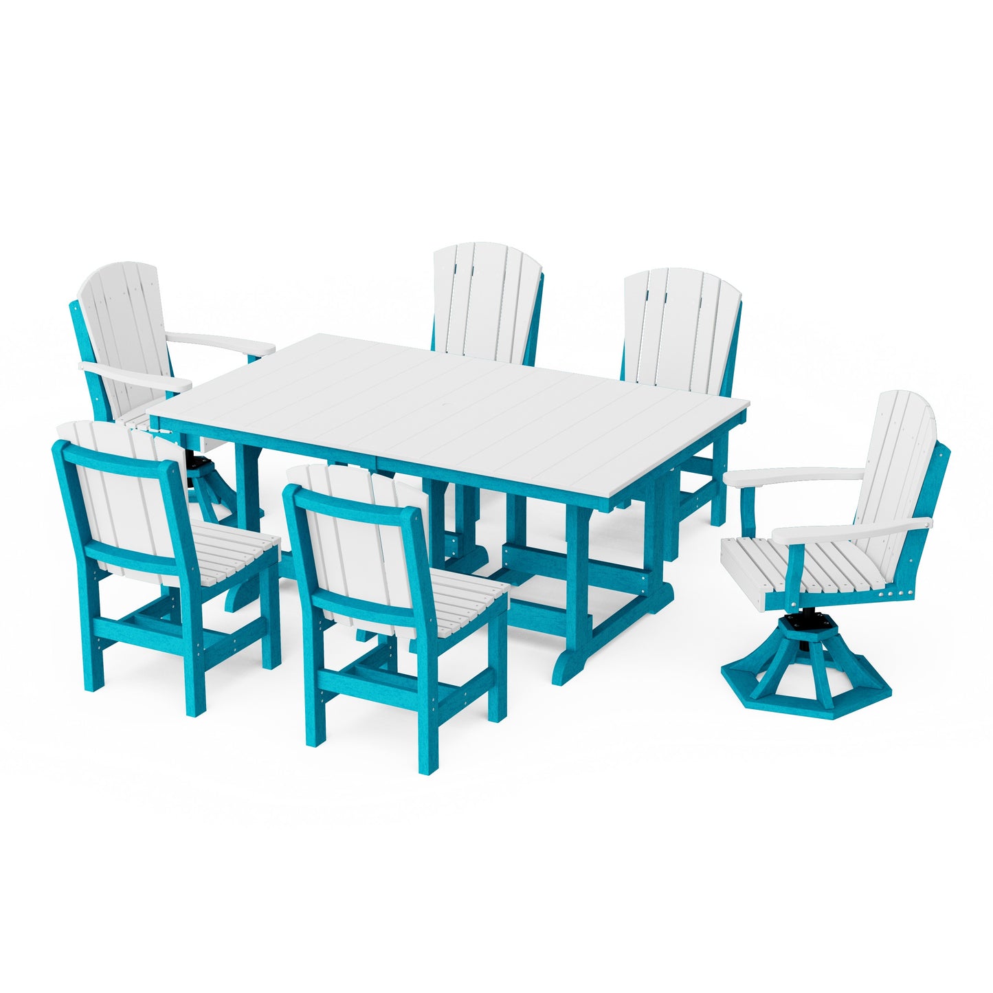 Heritage 7-Piece Dining Set with Swivel Chairs