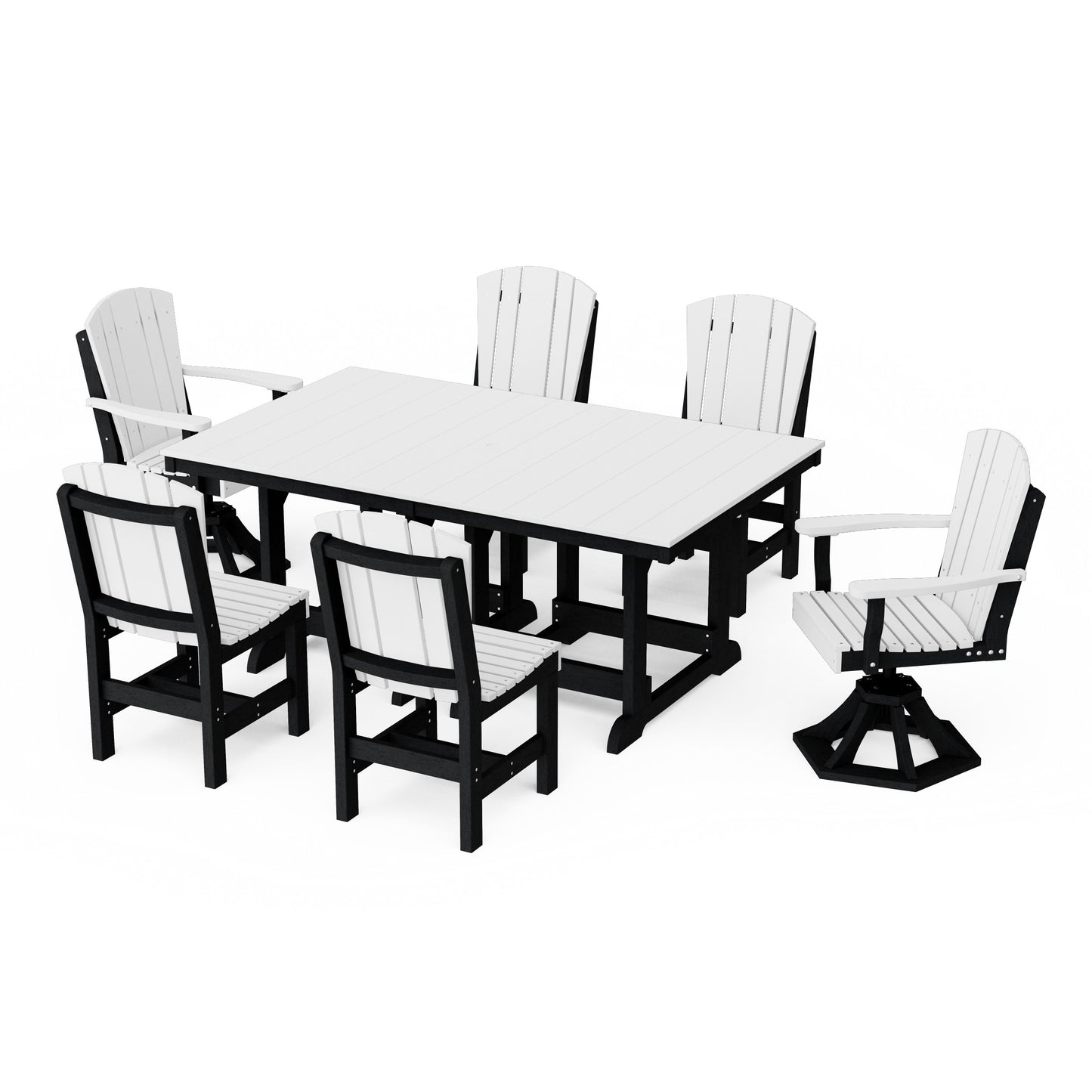 Heritage 7-Piece Dining Set with Swivel Chairs