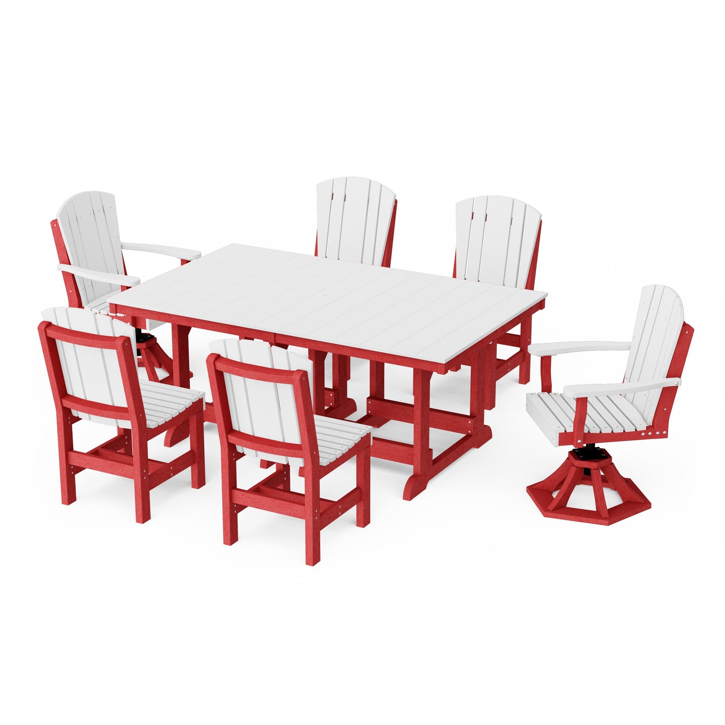 Heritage 7-Piece Dining Set with Swivel Chairs