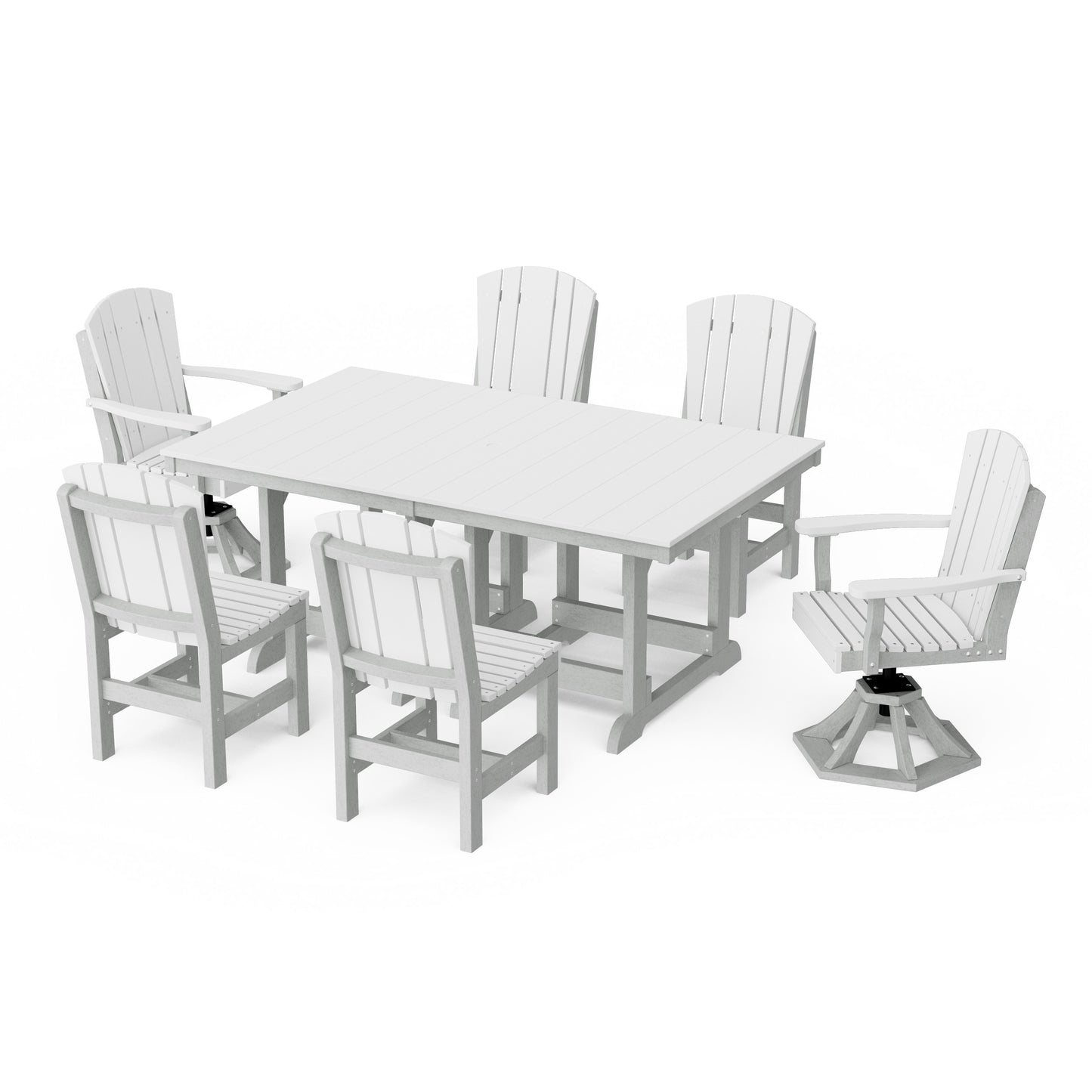 Heritage 7-Piece Dining Set with Swivel Chairs