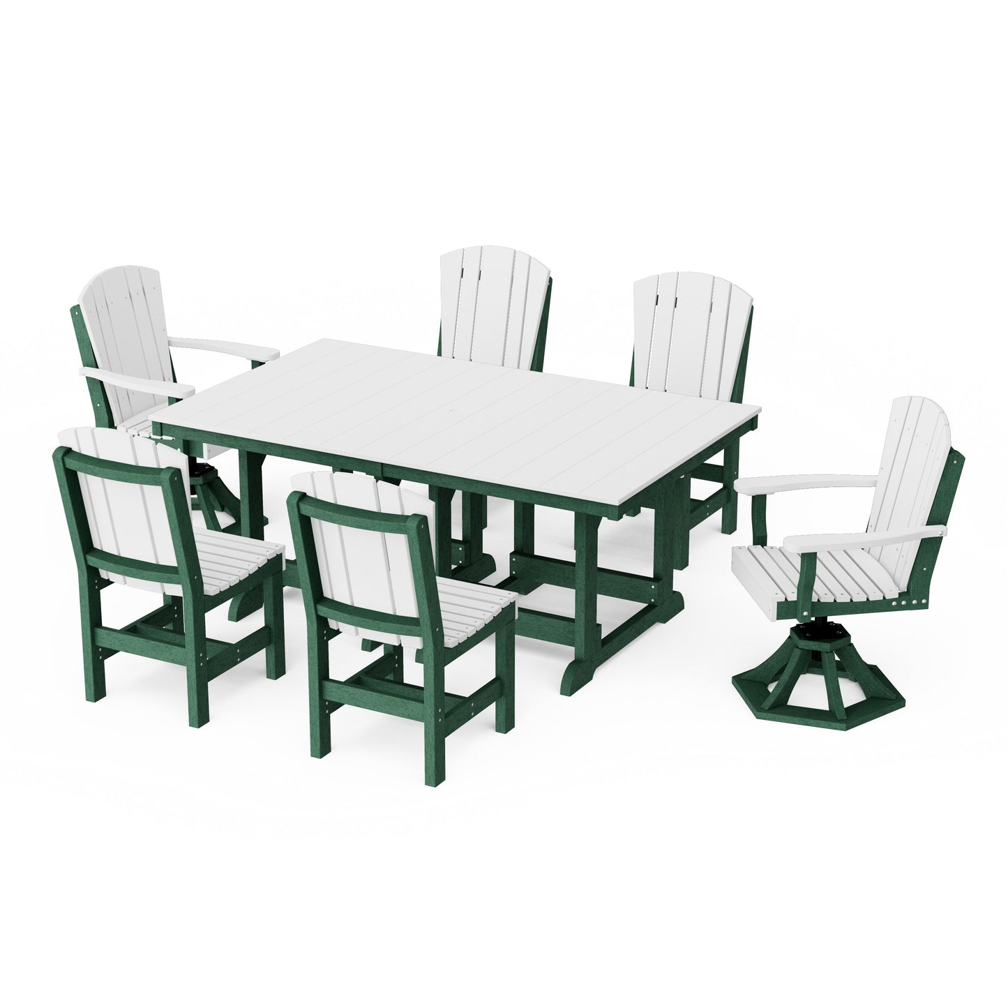 Heritage 7-Piece Dining Set with Swivel Chairs