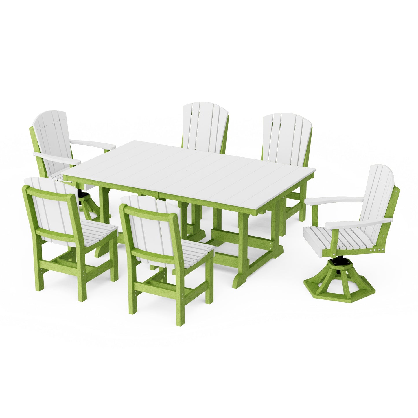Heritage 7-Piece Dining Set with Swivel Chairs