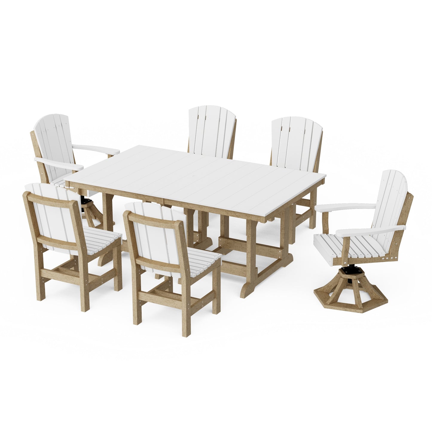 Heritage 7-Piece Dining Set with Swivel Chairs