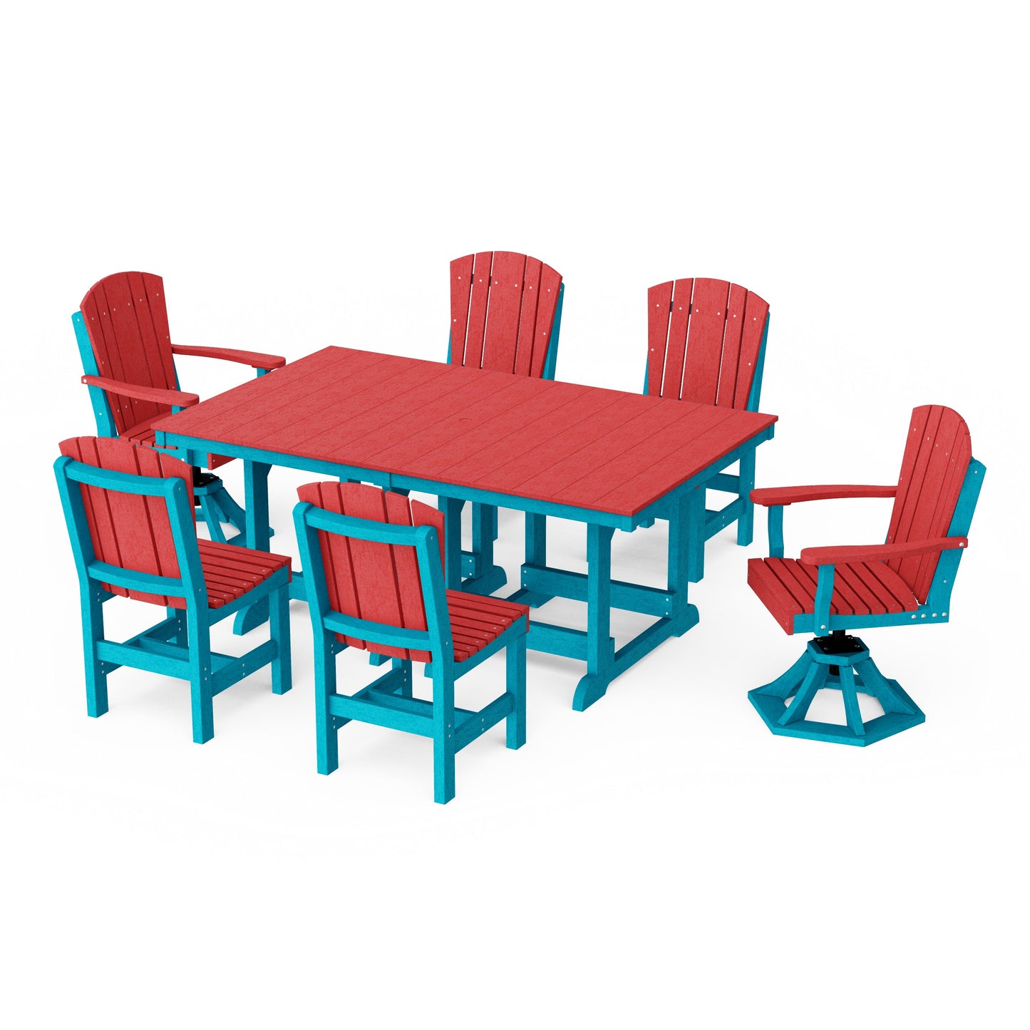 Heritage 7-Piece Dining Set with Swivel Chairs