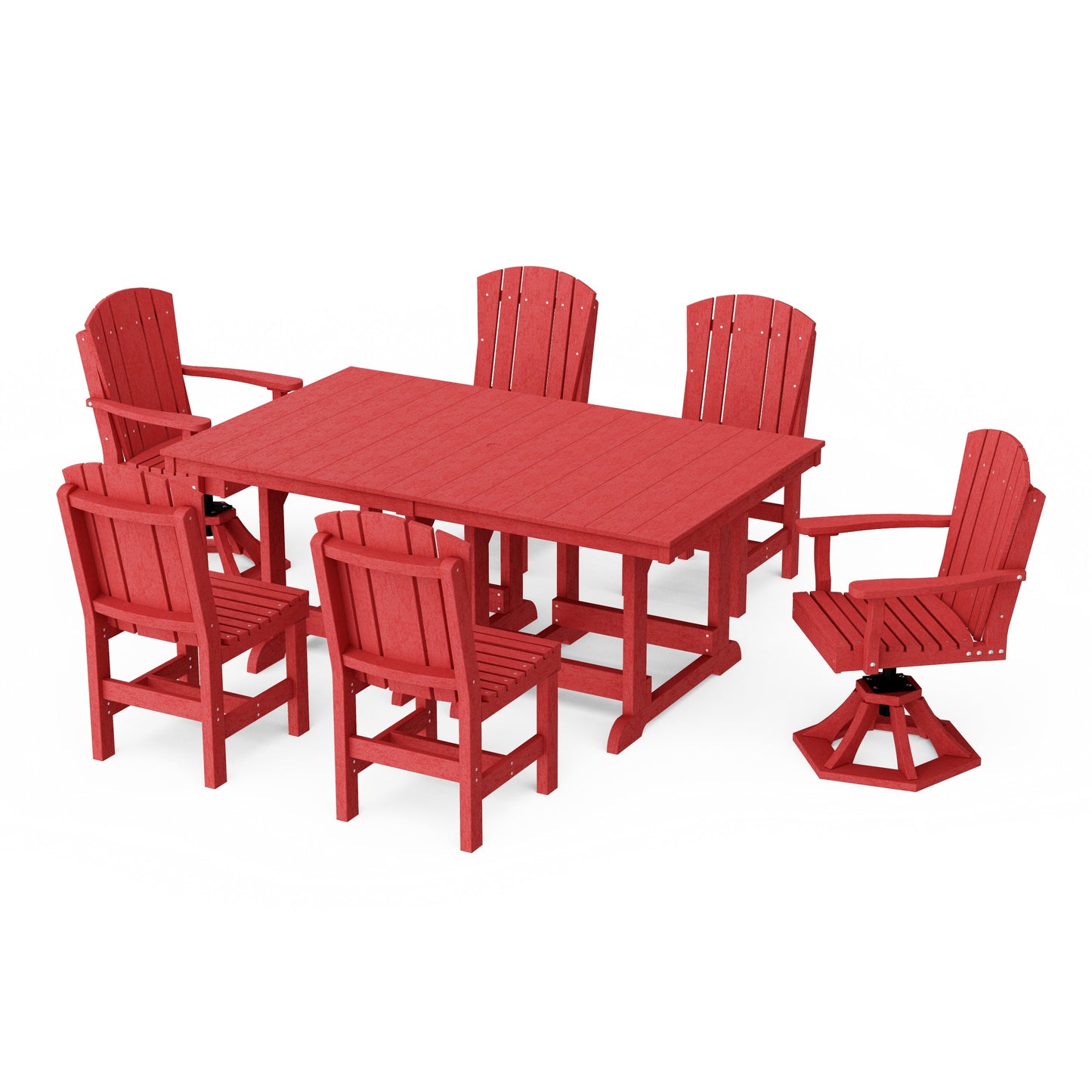 Heritage 7-Piece Dining Set with Swivel Chairs