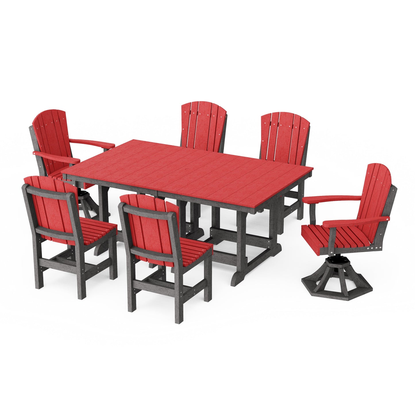 Heritage 7-Piece Dining Set with Swivel Chairs