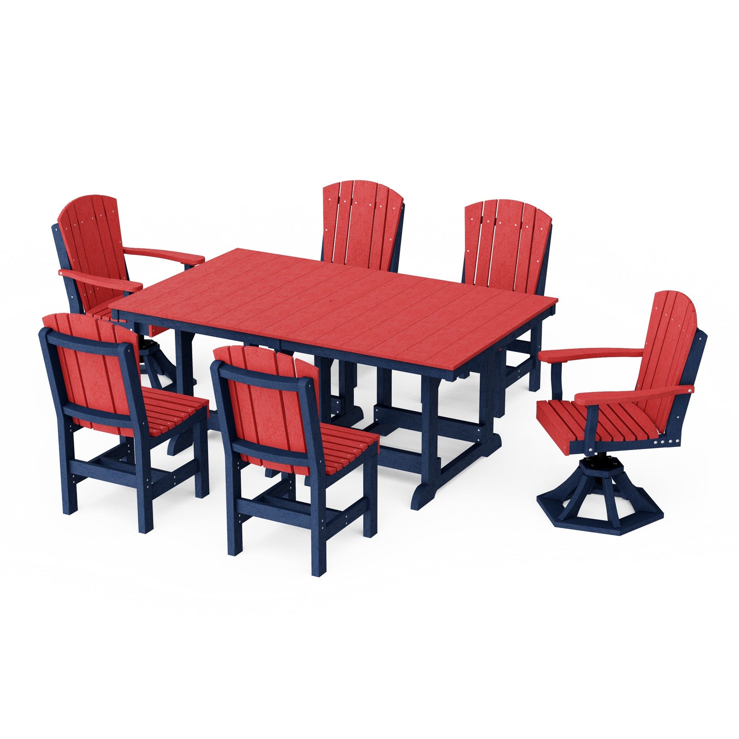 Heritage 7-Piece Dining Set with Swivel Chairs