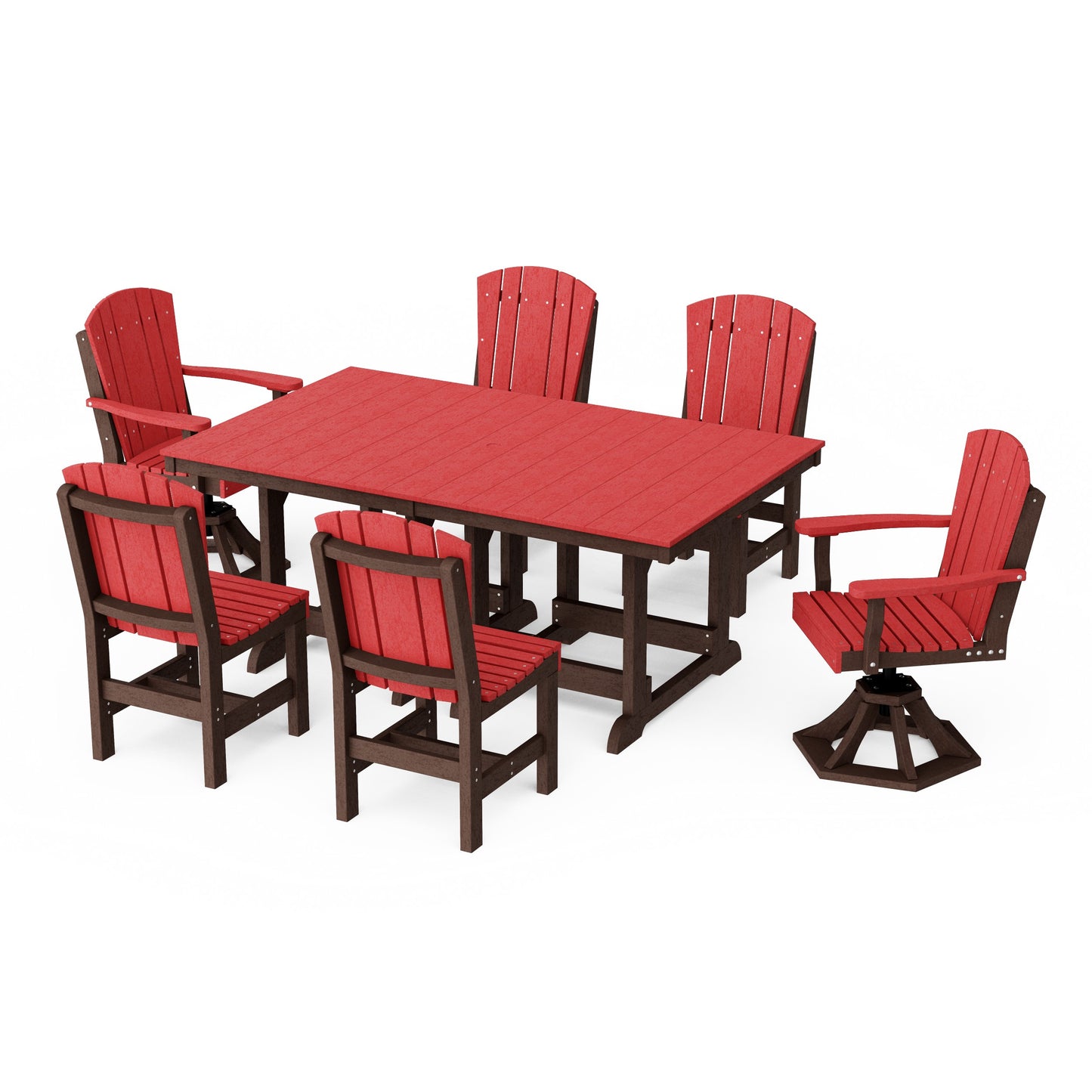 Heritage 7-Piece Dining Set with Swivel Chairs