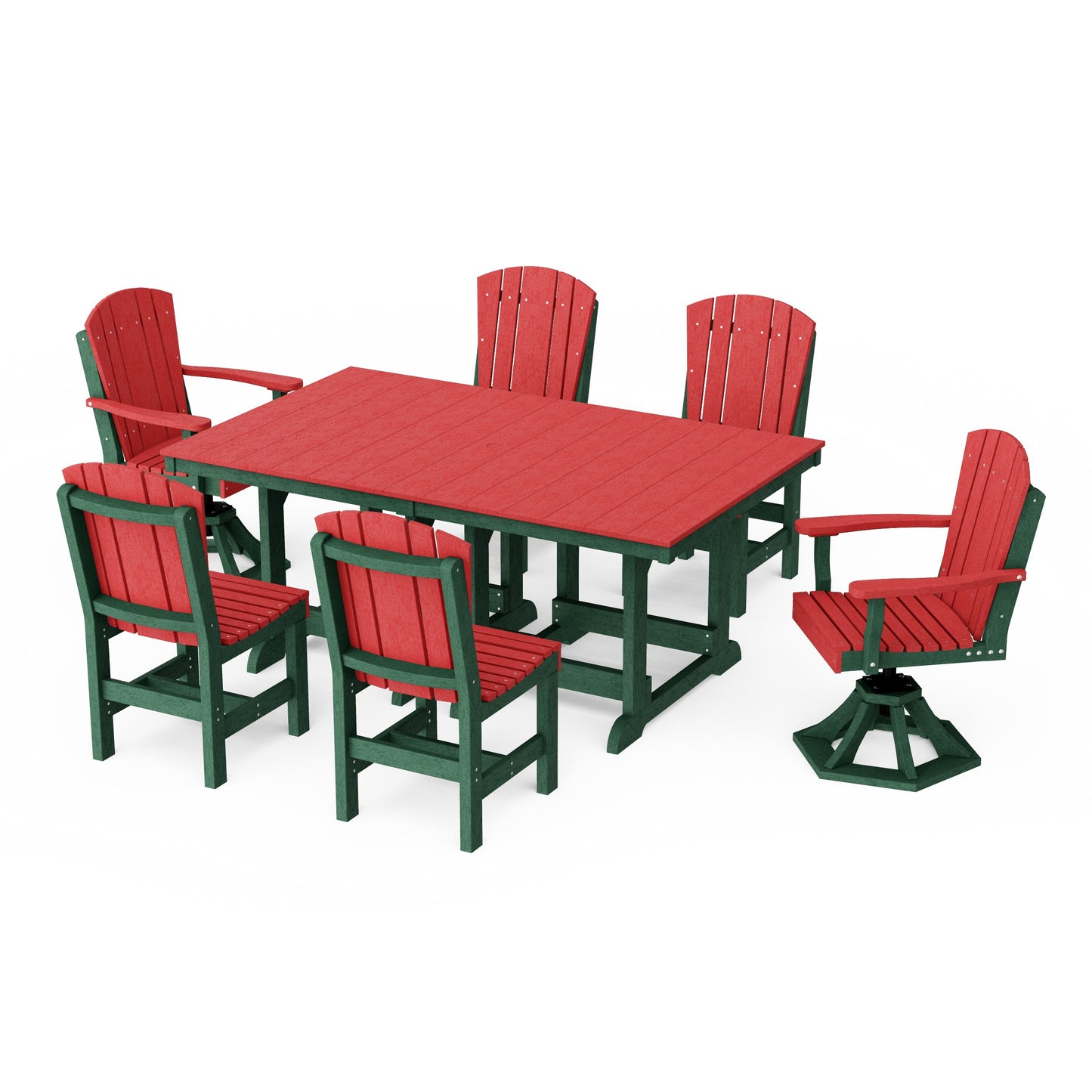 Heritage 7-Piece Dining Set with Swivel Chairs