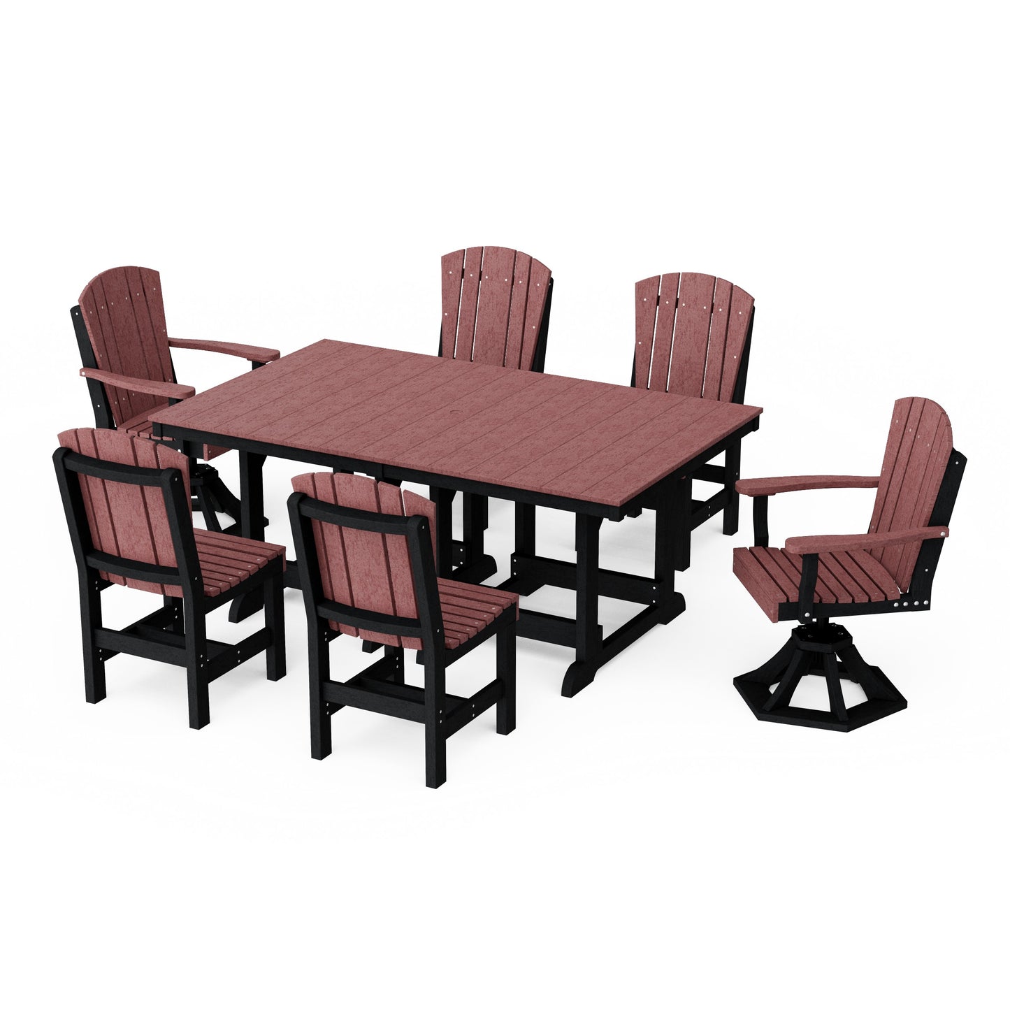 Heritage 7-Piece Dining Set with Swivel Chairs