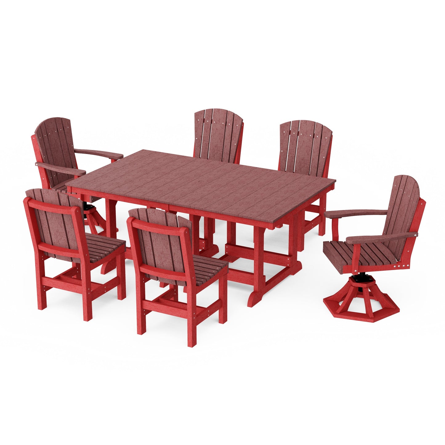 Heritage 7-Piece Dining Set with Swivel Chairs