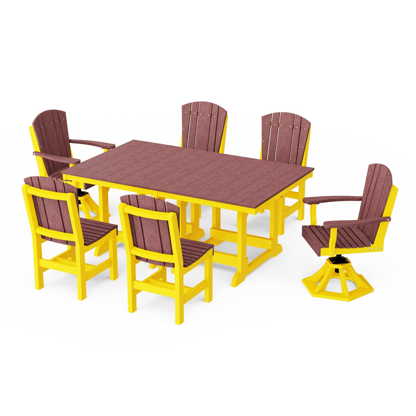 Heritage 7-Piece Dining Set with Swivel Chairs