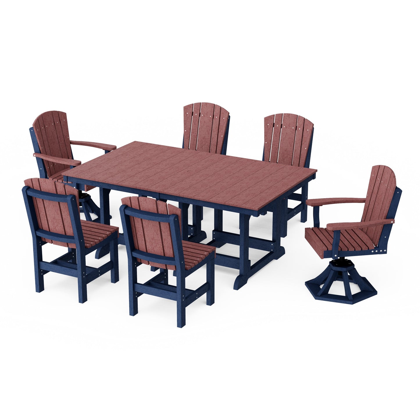 Heritage 7-Piece Dining Set with Swivel Chairs