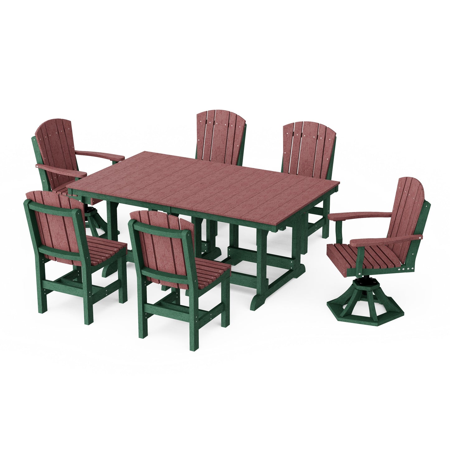 Heritage 7-Piece Dining Set with Swivel Chairs
