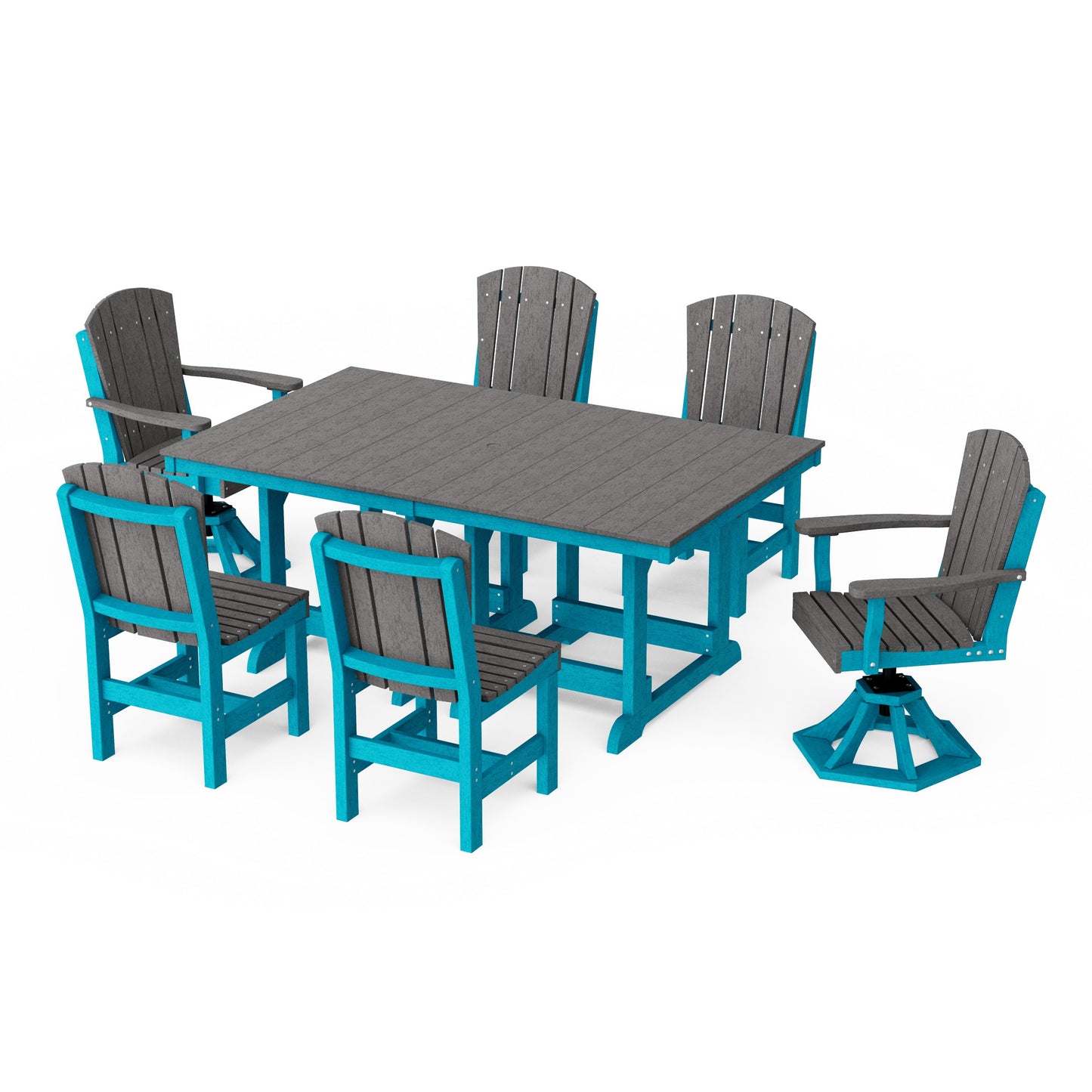 Heritage 7-Piece Dining Set with Swivel Chairs