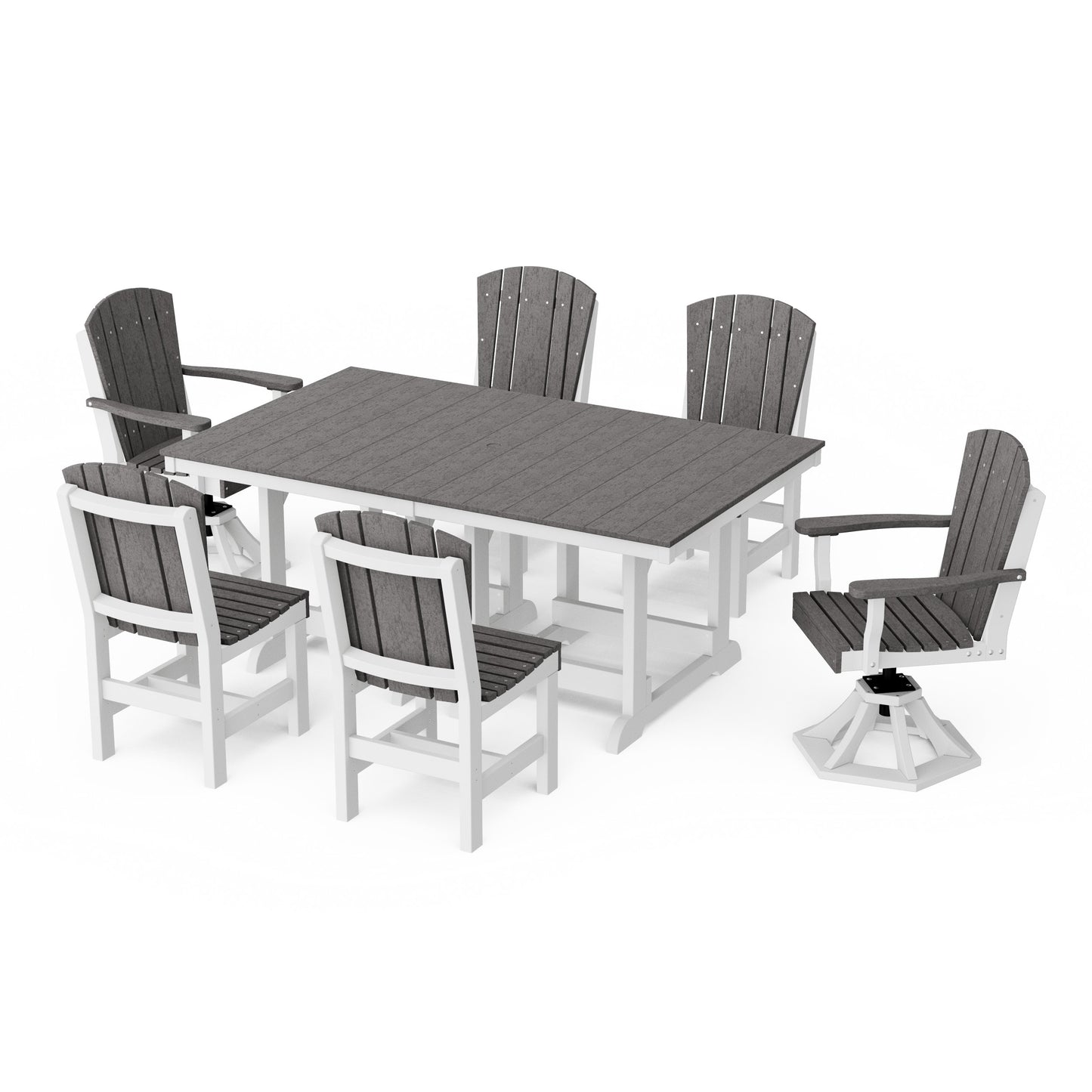 Heritage 7-Piece Dining Set with Swivel Chairs
