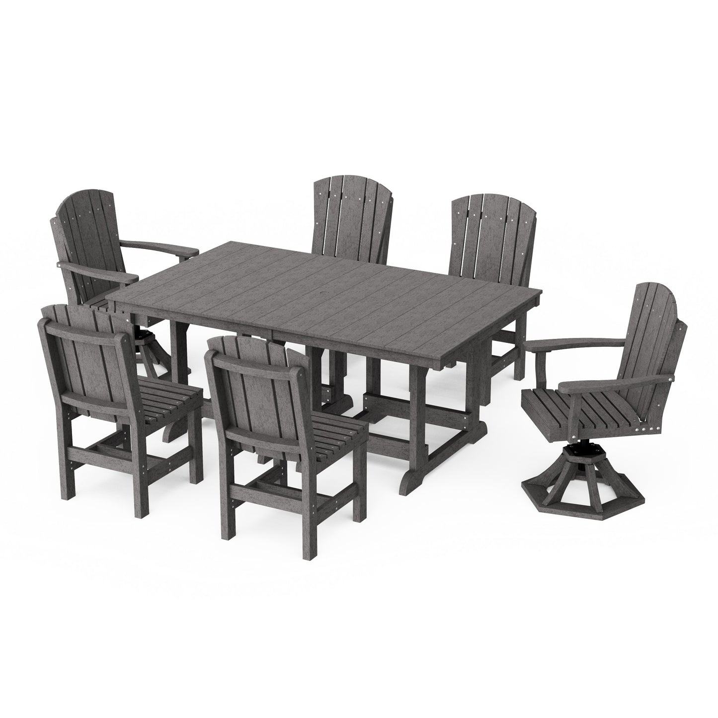 Heritage 7-Piece Dining Set with Swivel Chairs