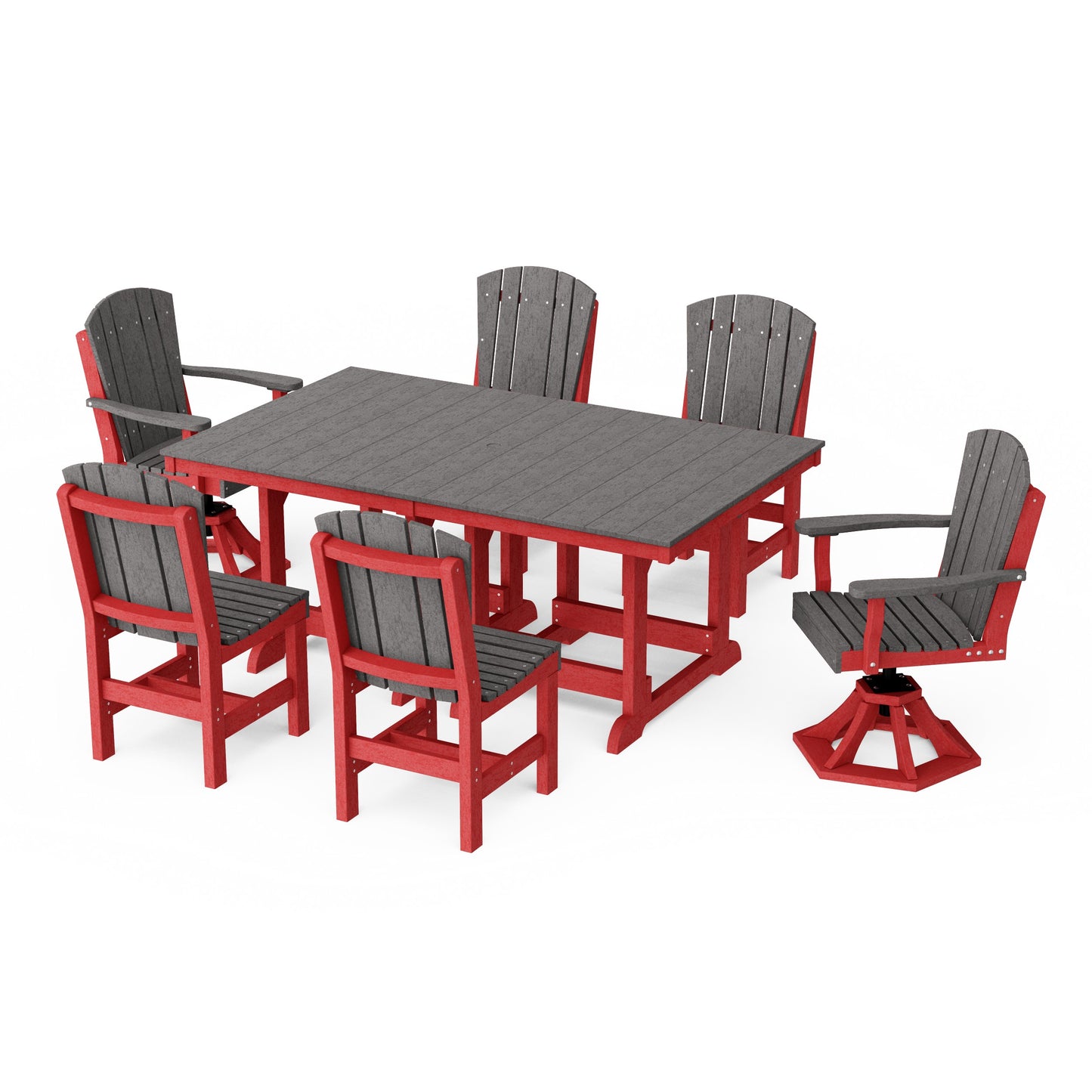 Heritage 7-Piece Dining Set with Swivel Chairs