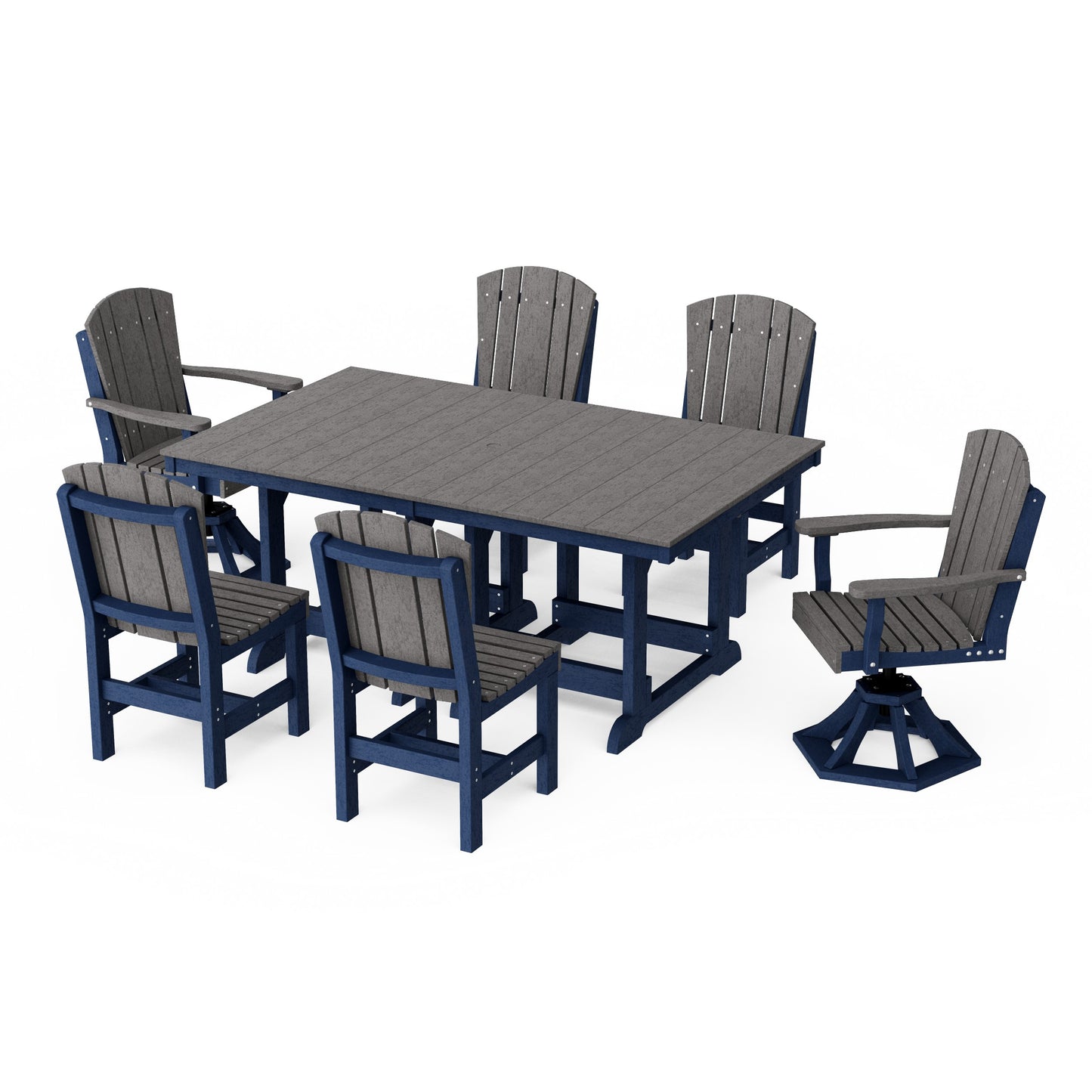 Heritage 7-Piece Dining Set with Swivel Chairs