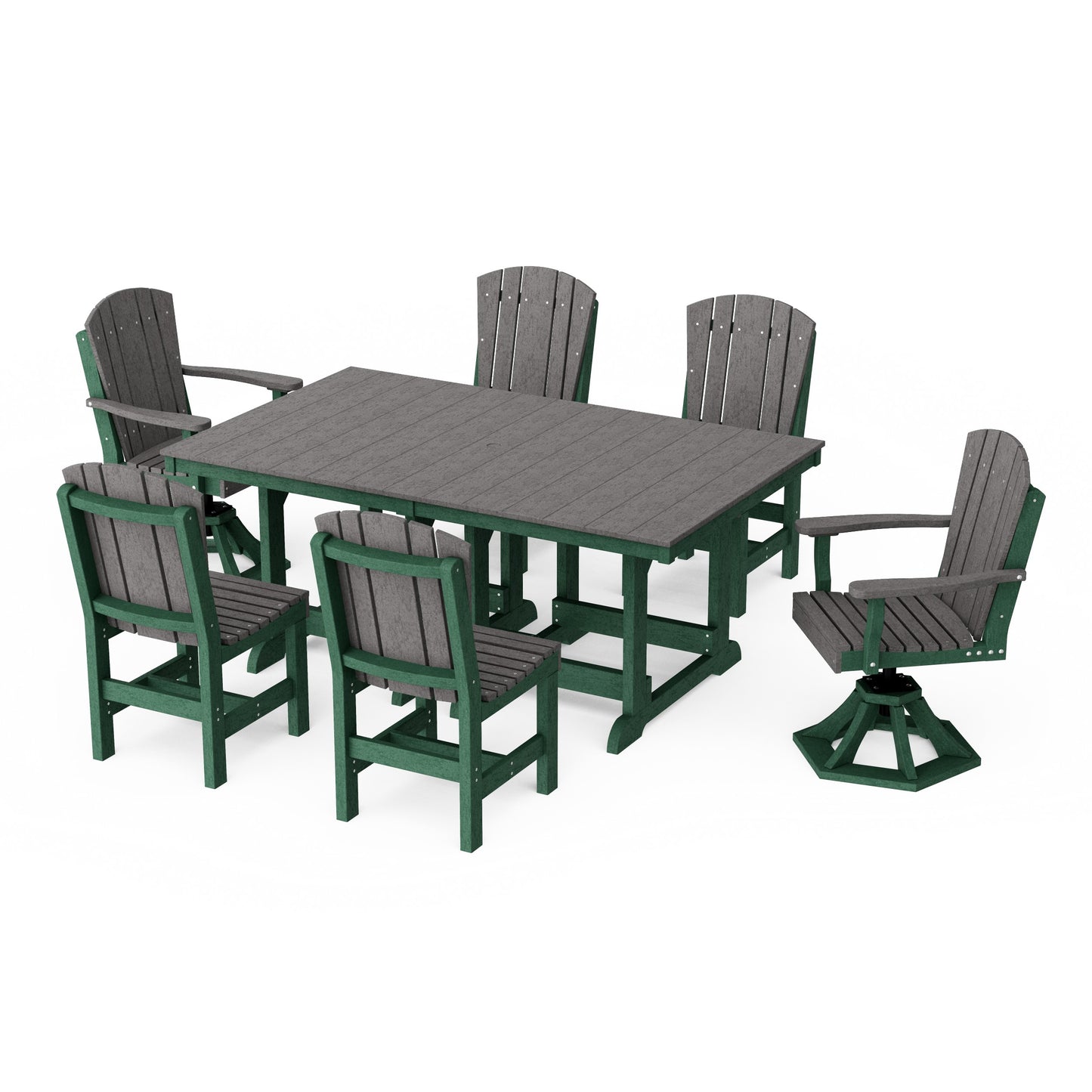 Heritage 7-Piece Dining Set with Swivel Chairs